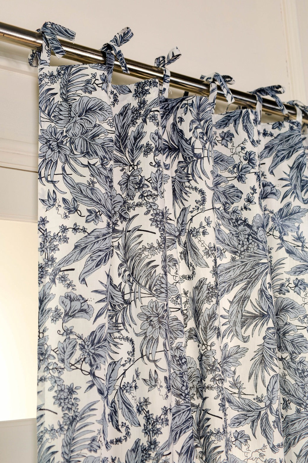Handmade Light Floral Printed Curtain
