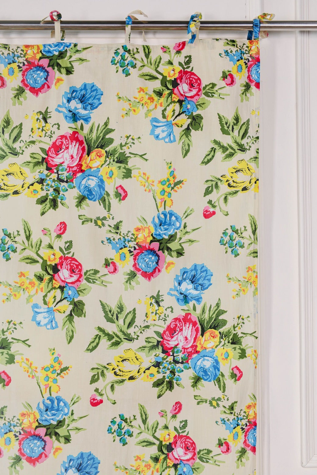 Wheat Floral Printed Cotton Curtain 1 Panel Set