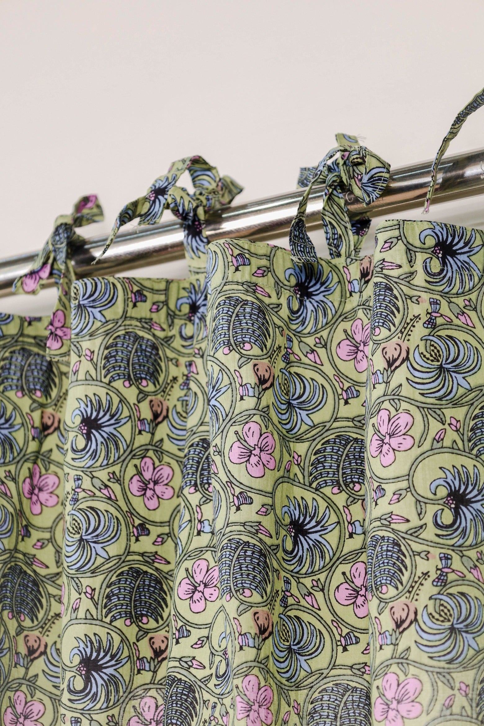 Sheer Floral Printed Curtain - 1 Panel Set
