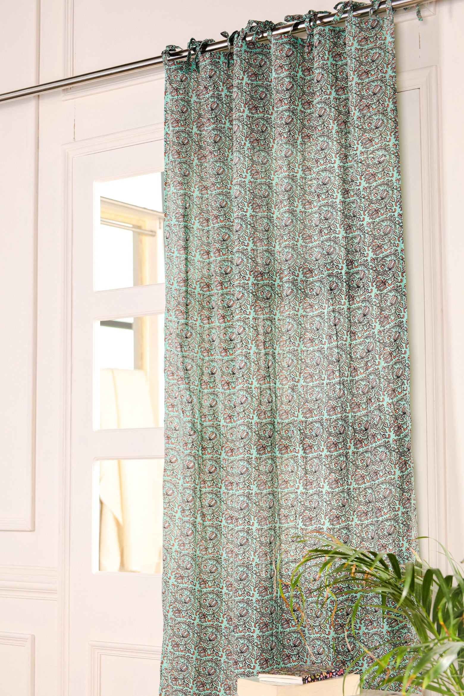 Mallow Floral Printed Curtain 1 Panel Set