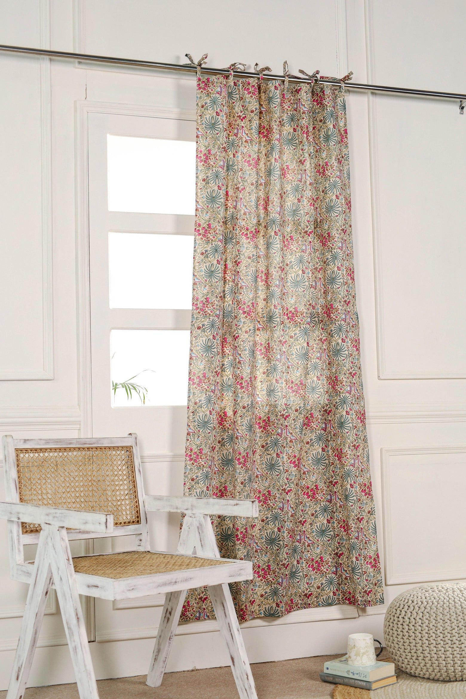 Modern Vintage Floral Printed Curtain 1 Panel Set