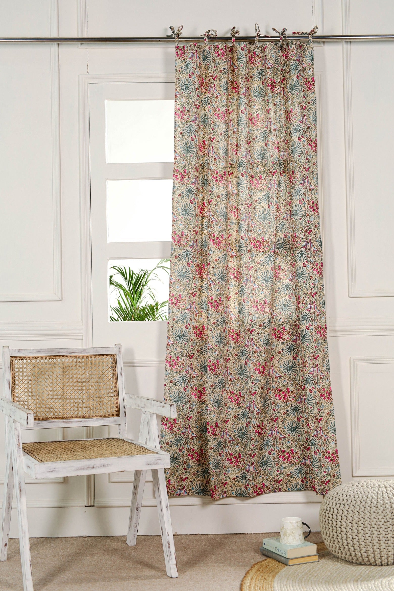 Modern Vintage Floral Printed Curtain 1 Panel Set