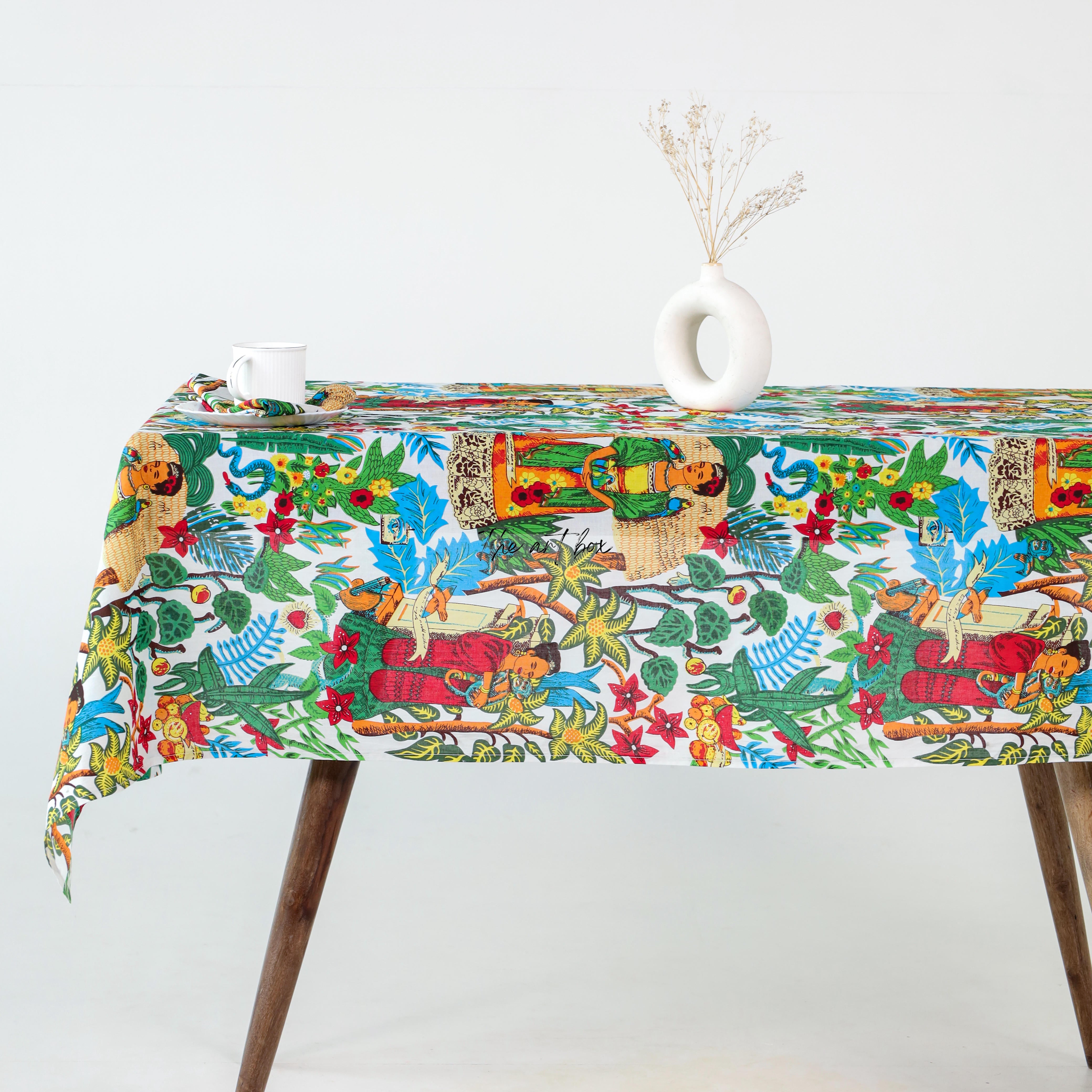 Green Victorian Cotton Table Cover