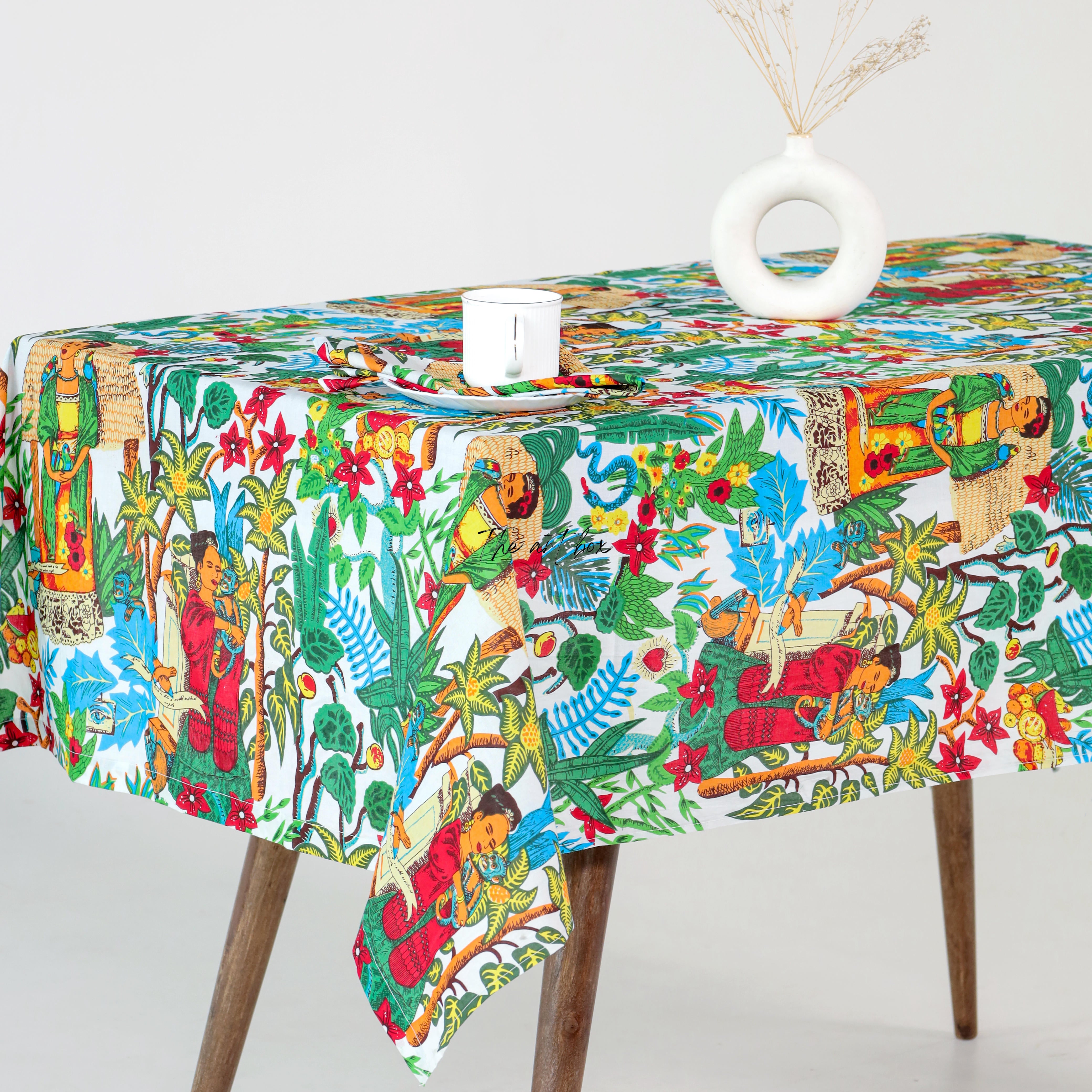 Green Victorian Cotton Table Cover