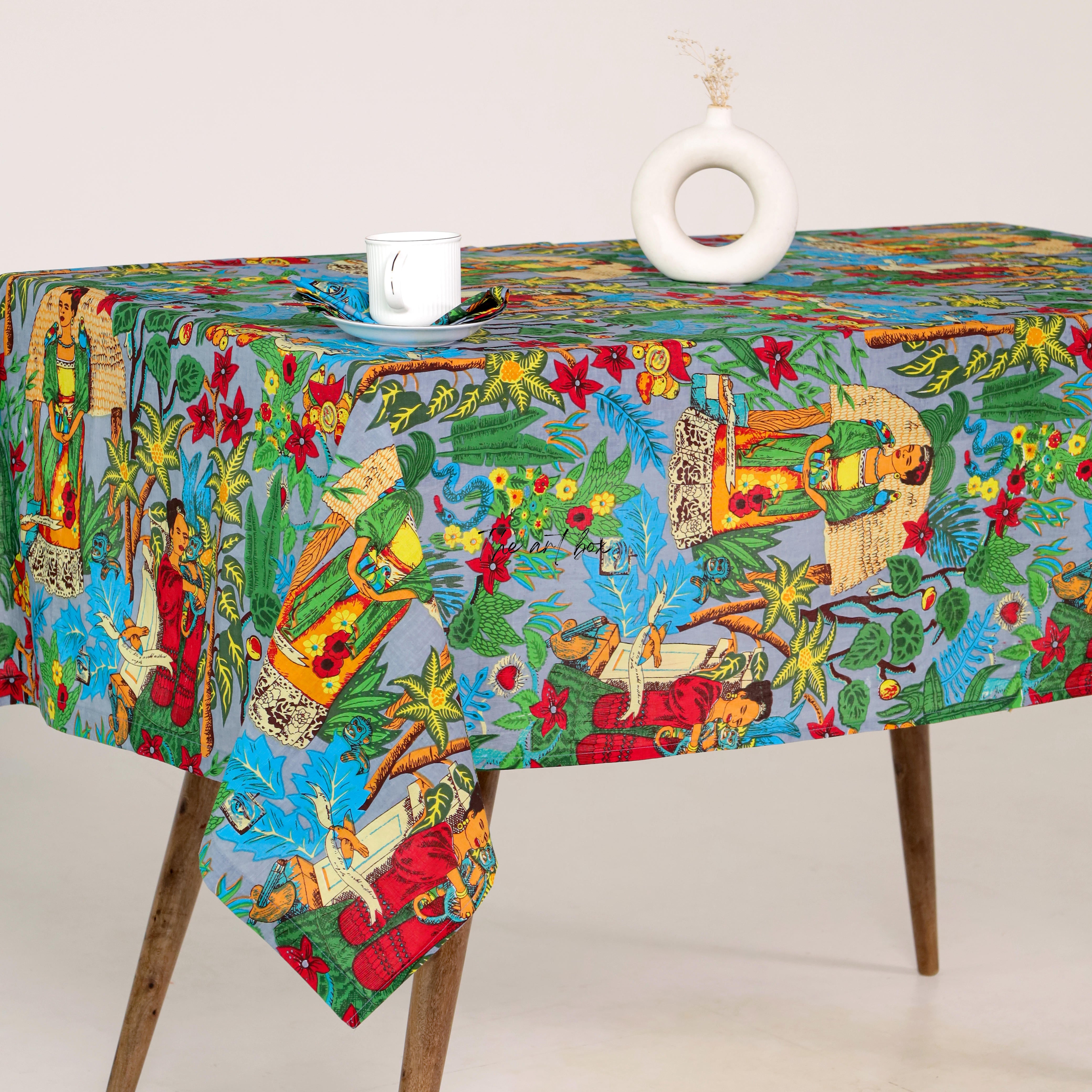 Green Victorian Printed Tablecloth