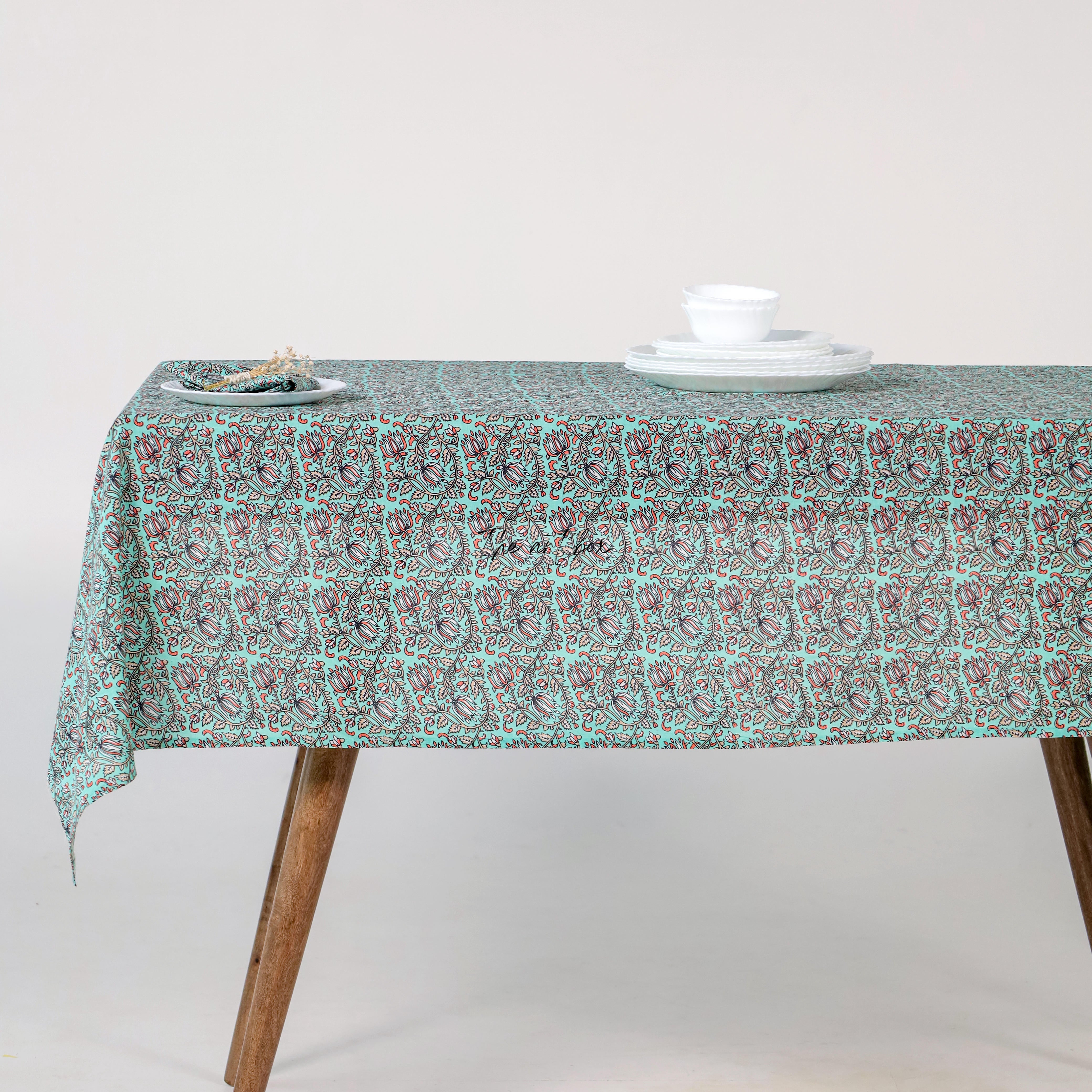 Sea Green Geometric Tablecloth