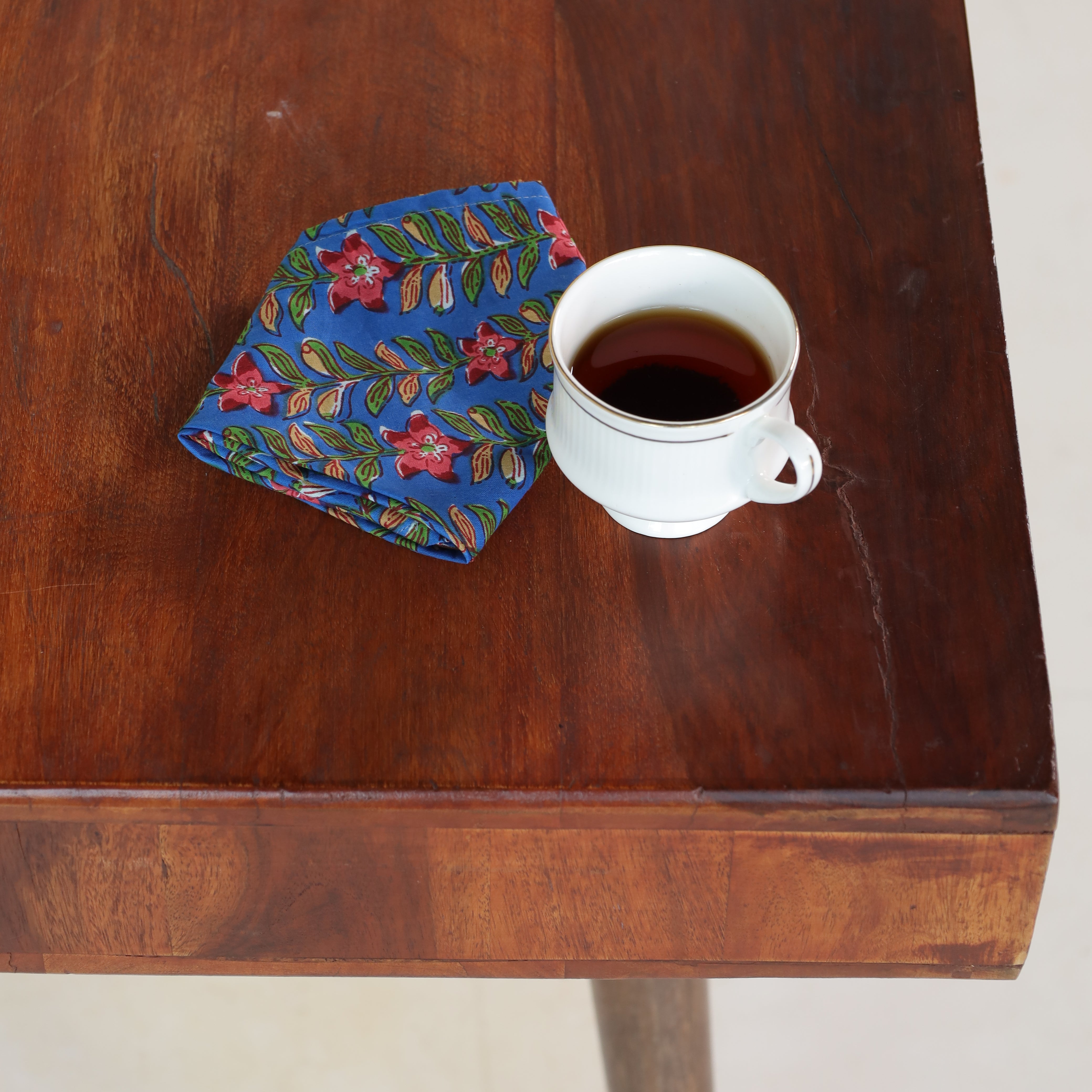 Cotton Blue Floral Table Napkins