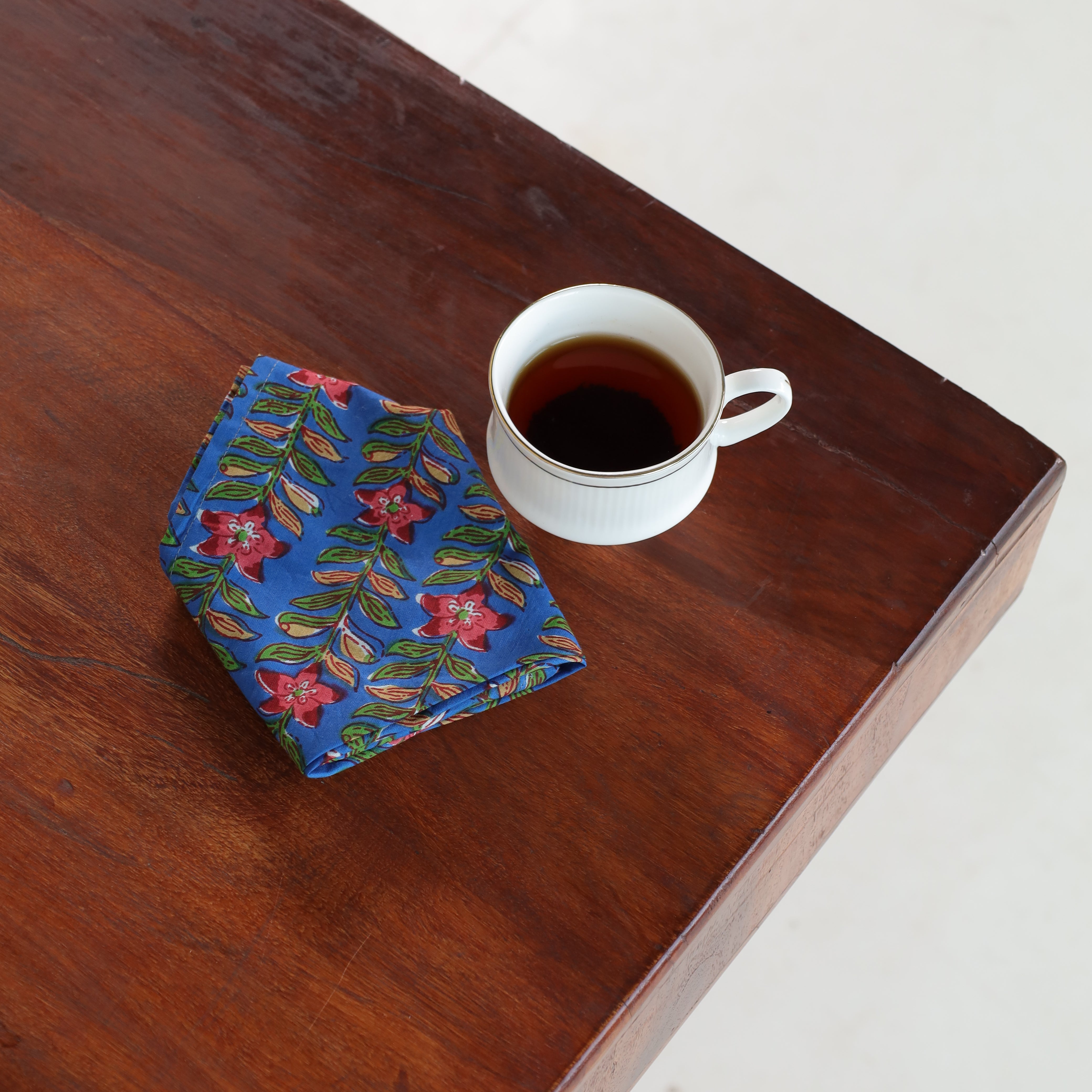 Cotton Blue Floral Table Napkins