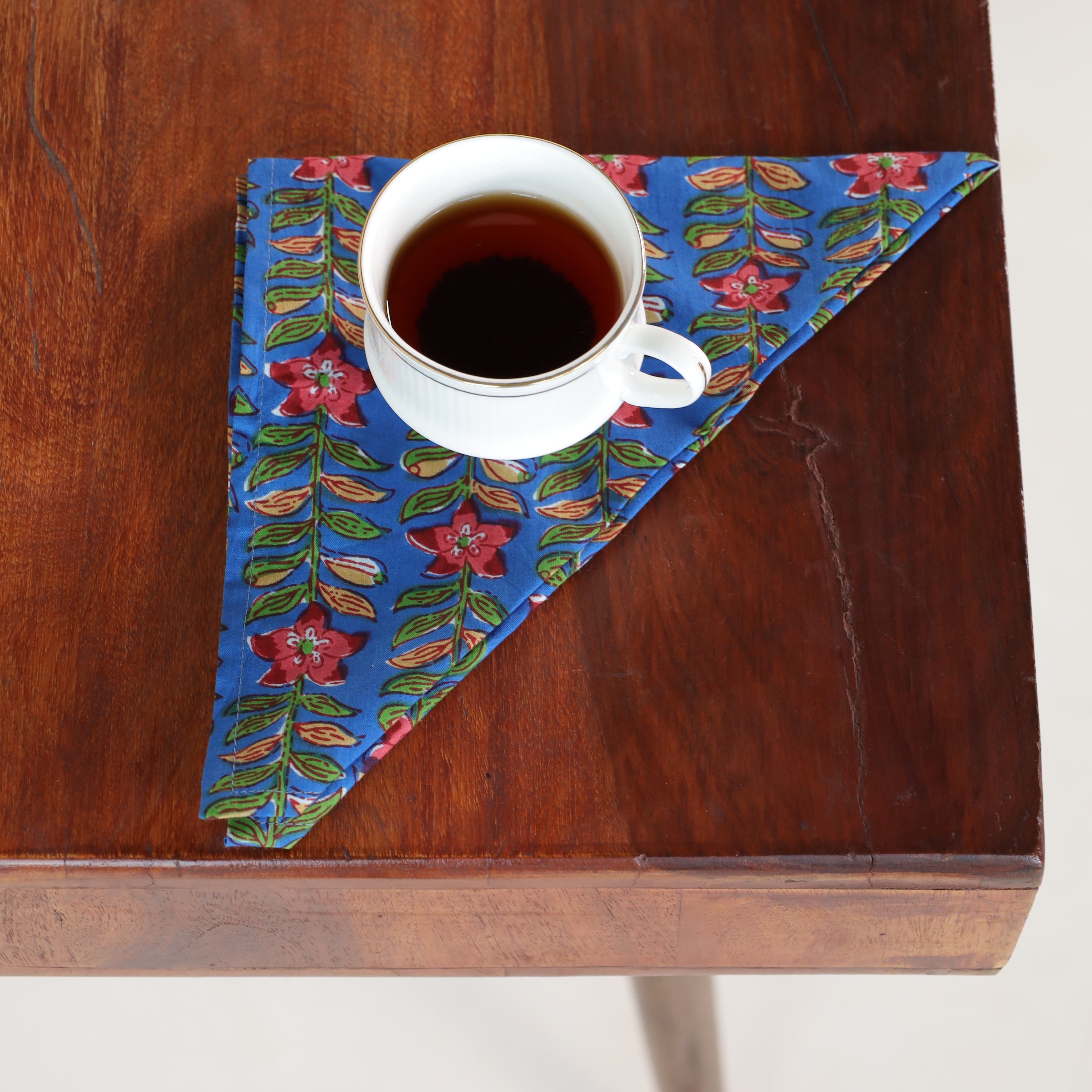 Cotton Blue Floral Table Napkins