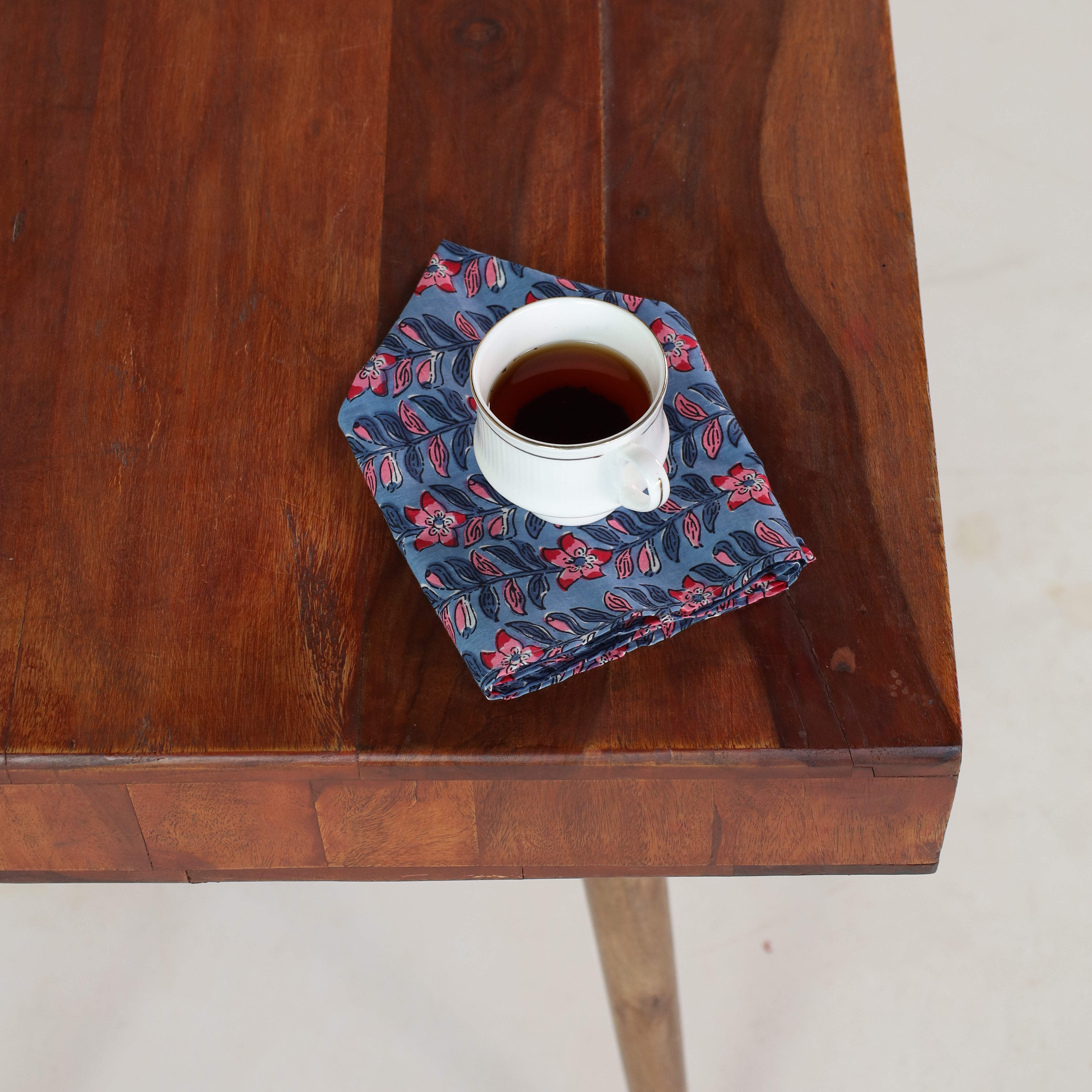 Cotton Light Blue Floral Table Napkins