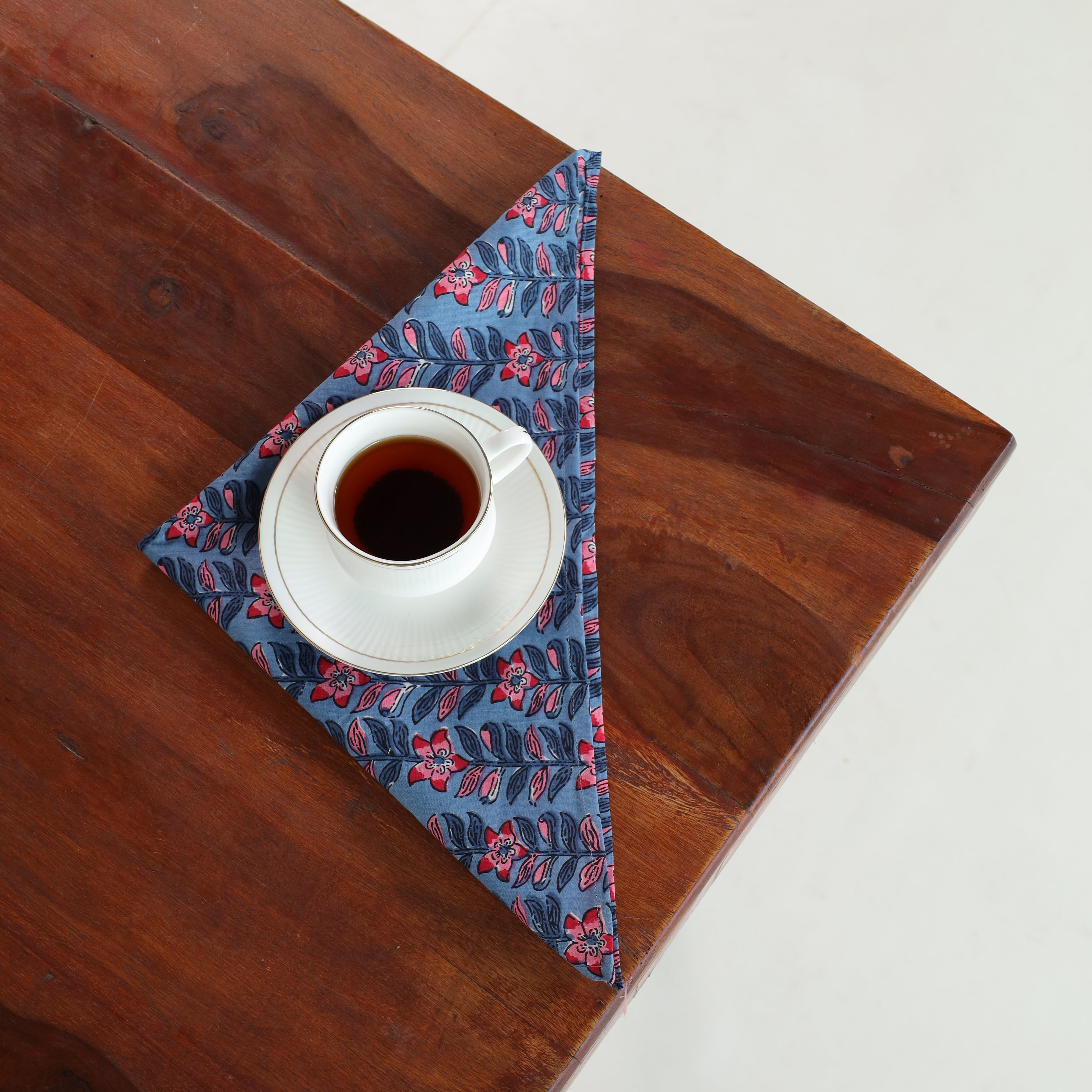 Cotton Light Blue Floral Table Napkins