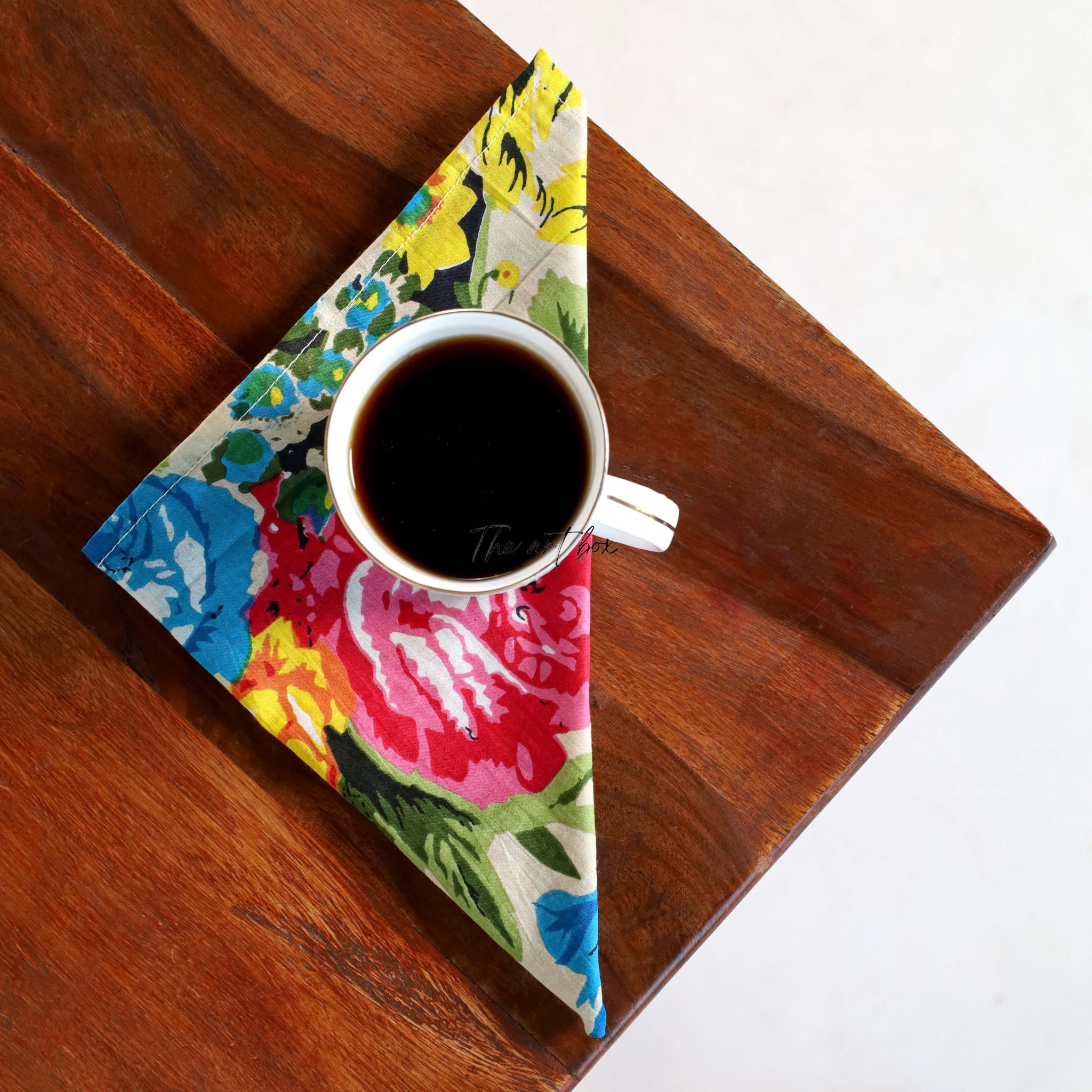 White Floral Cotton Table Napkins