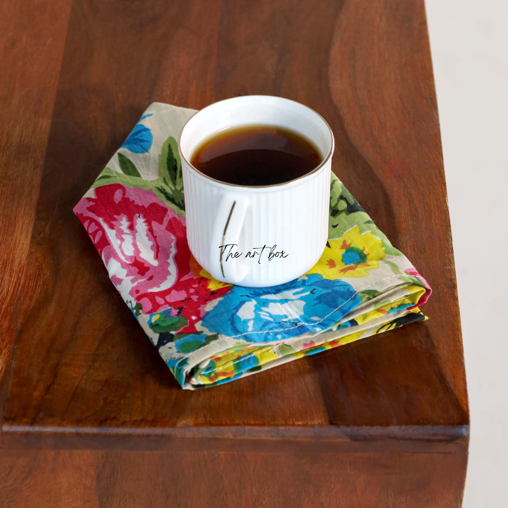 White Floral Cotton Table Napkins
