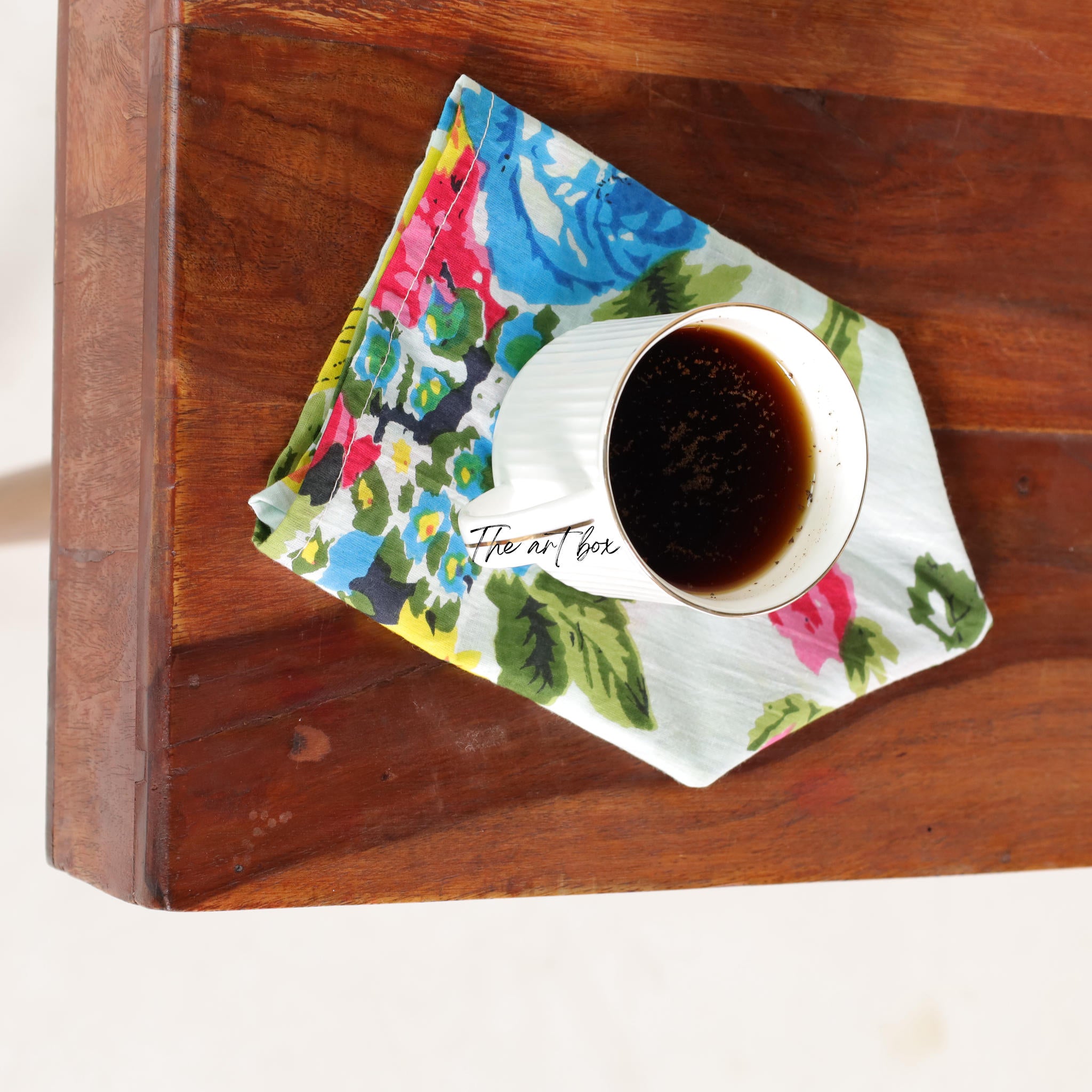 White Floral Cotton Table Napkins