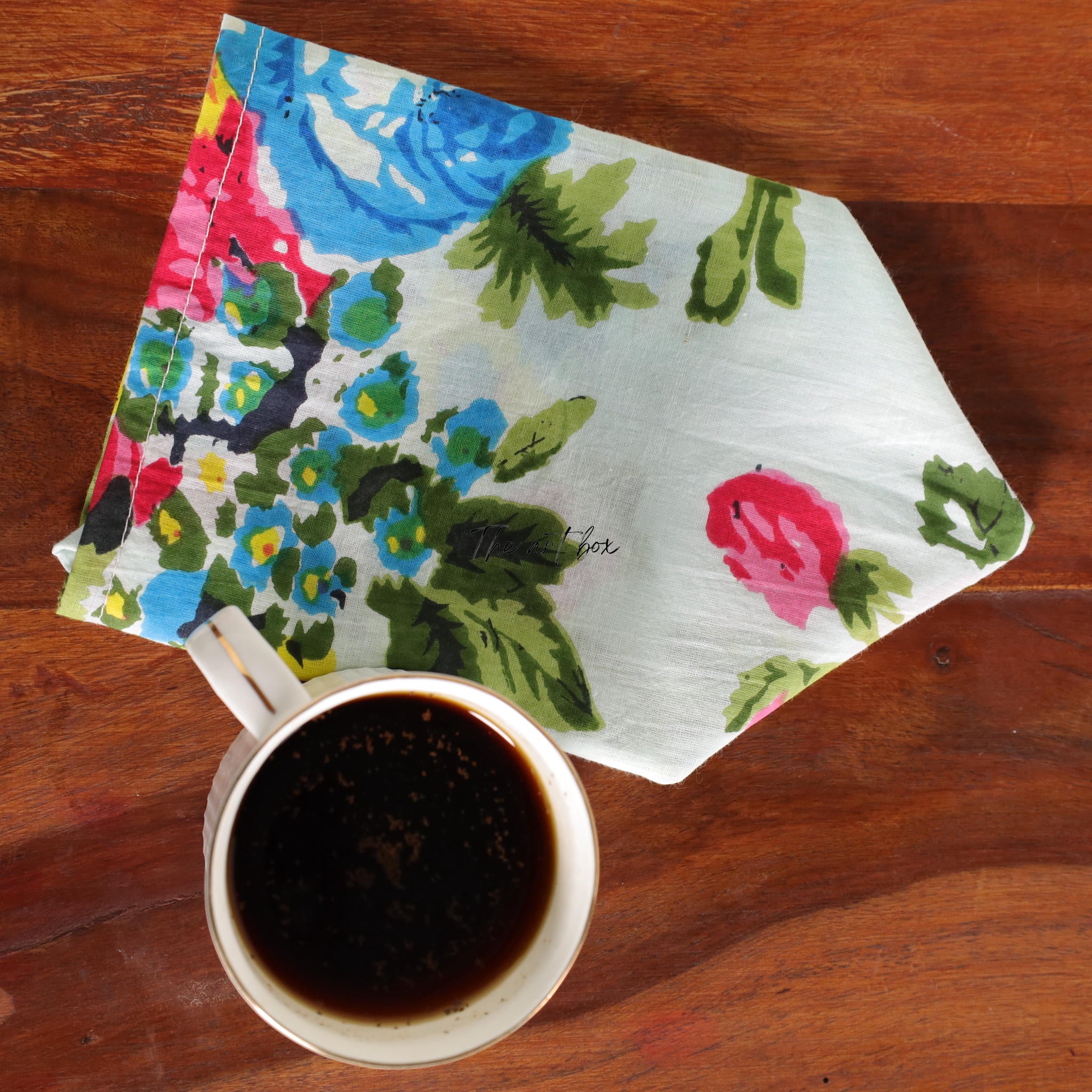 White Floral Cotton Table Napkins