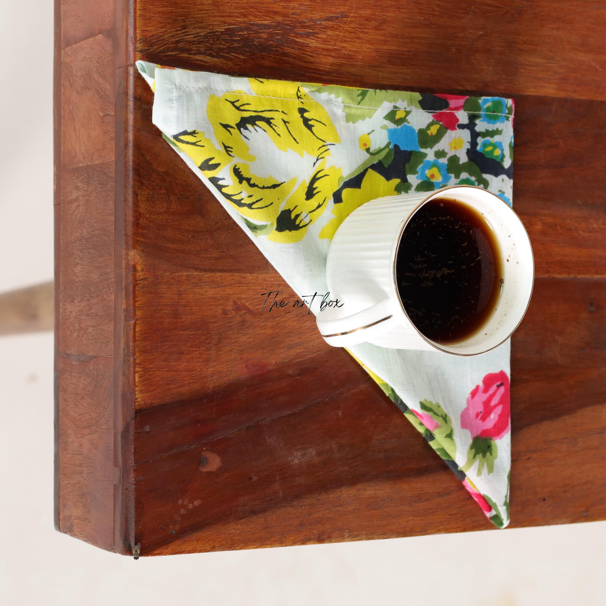 White Floral Cotton Table Napkins