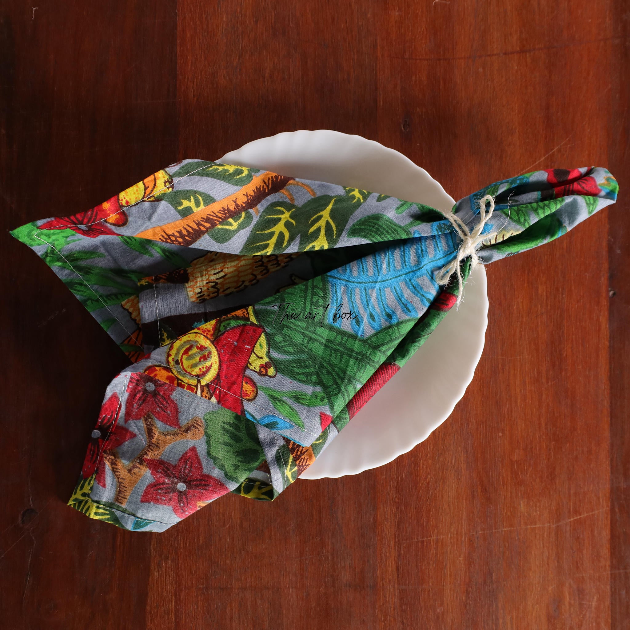 Victorian Grey Cotton Table Napkins