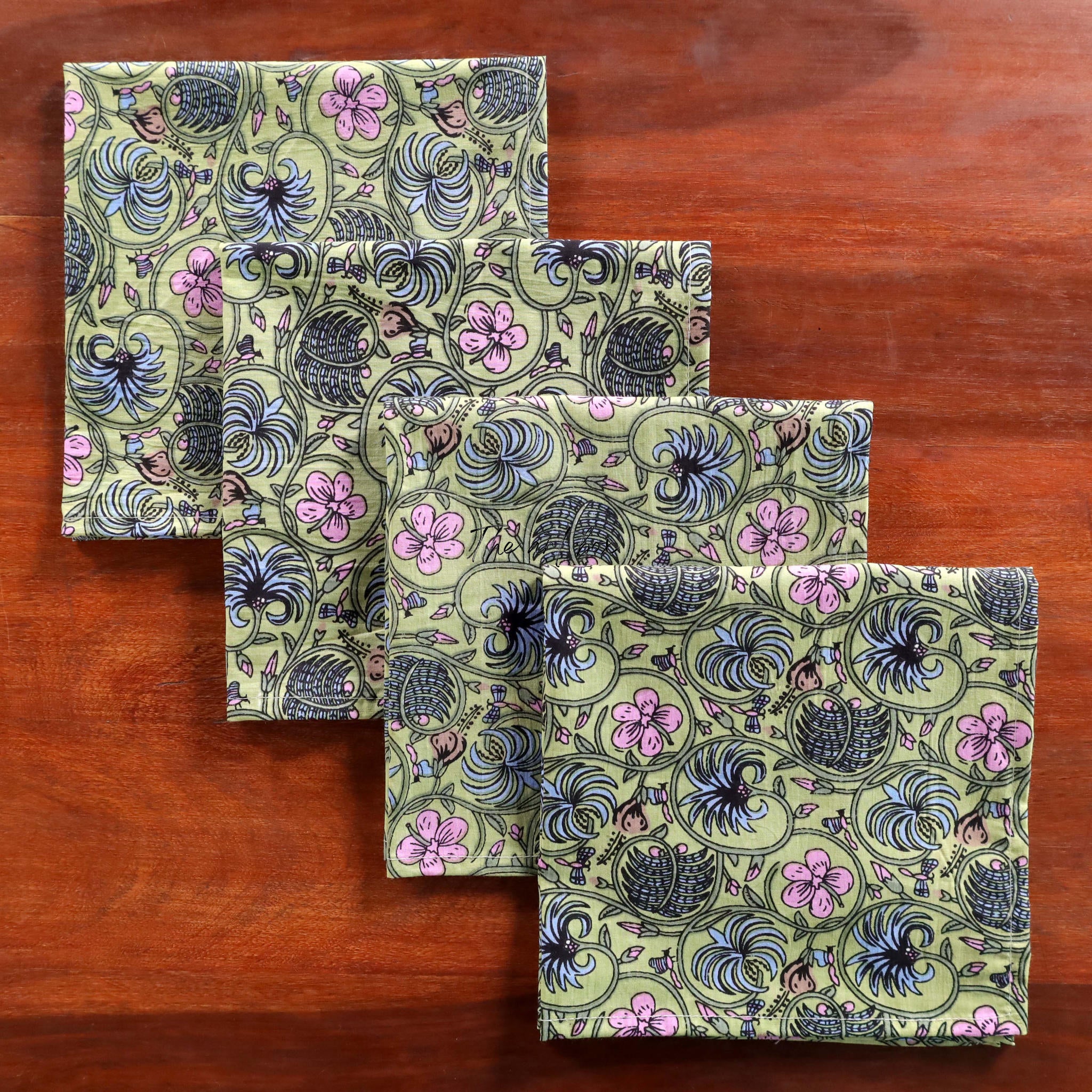 Wheat Cotton Floral Table Napkins