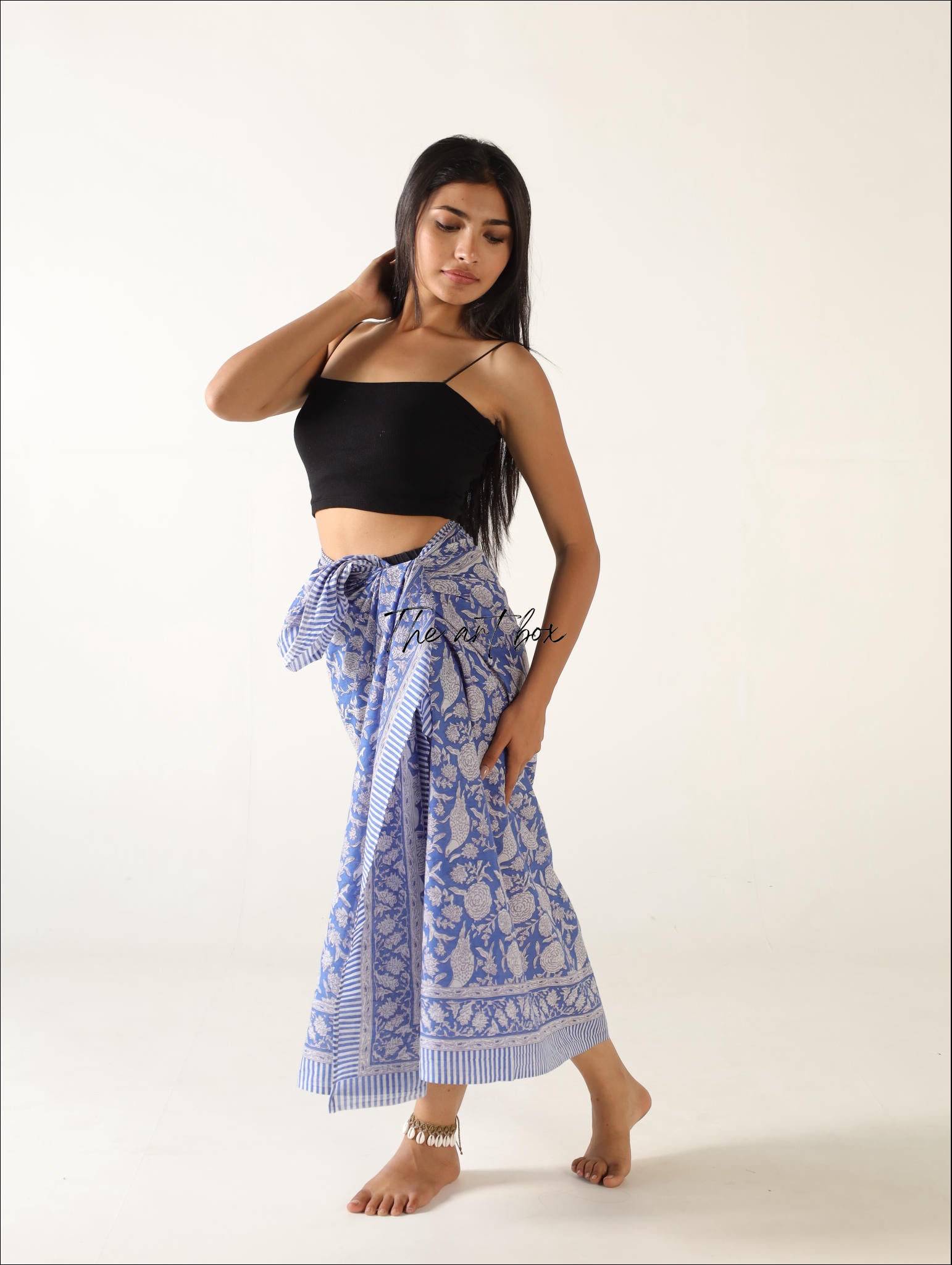 Floral Serenity Cotton Floral Sarong Pareo for Exotic Escapes