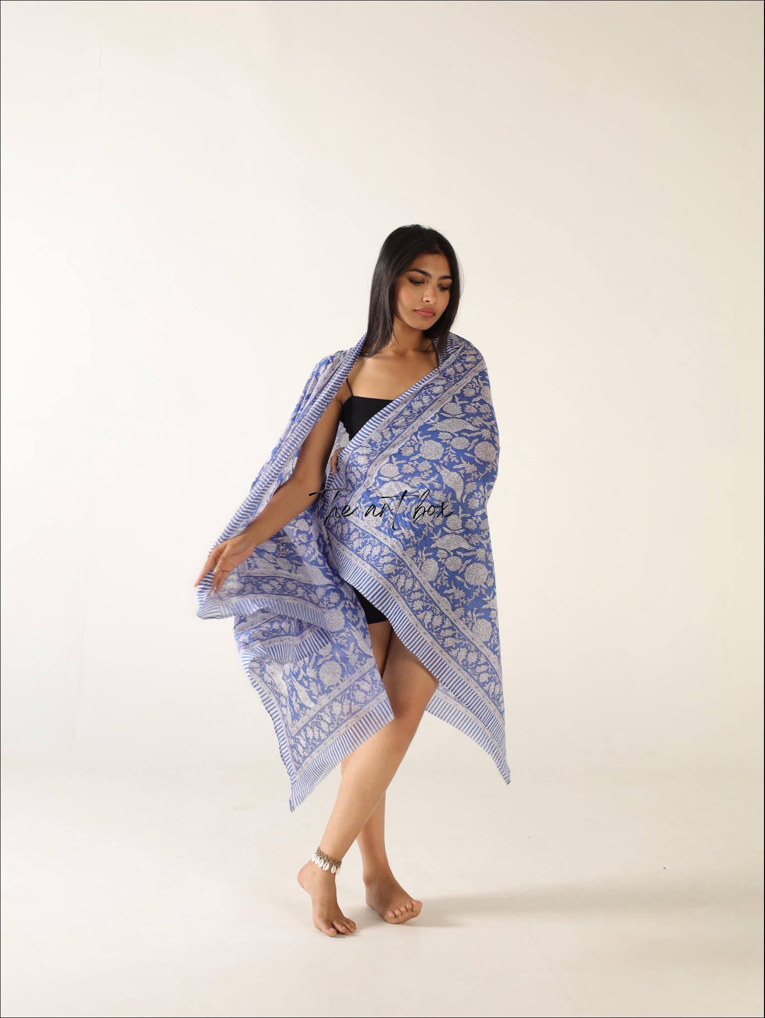Floral Serenity Cotton Floral Sarong Pareo for Exotic Escapes