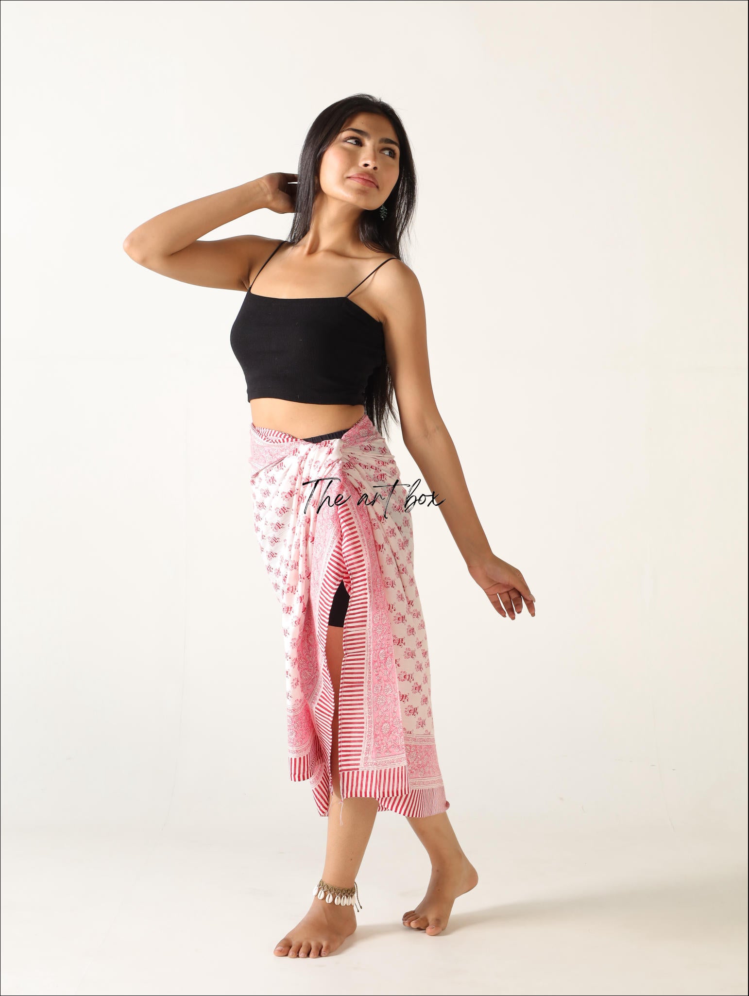 Beach Paradise Tropicana Twist Cotton Floral Sarong Pareo