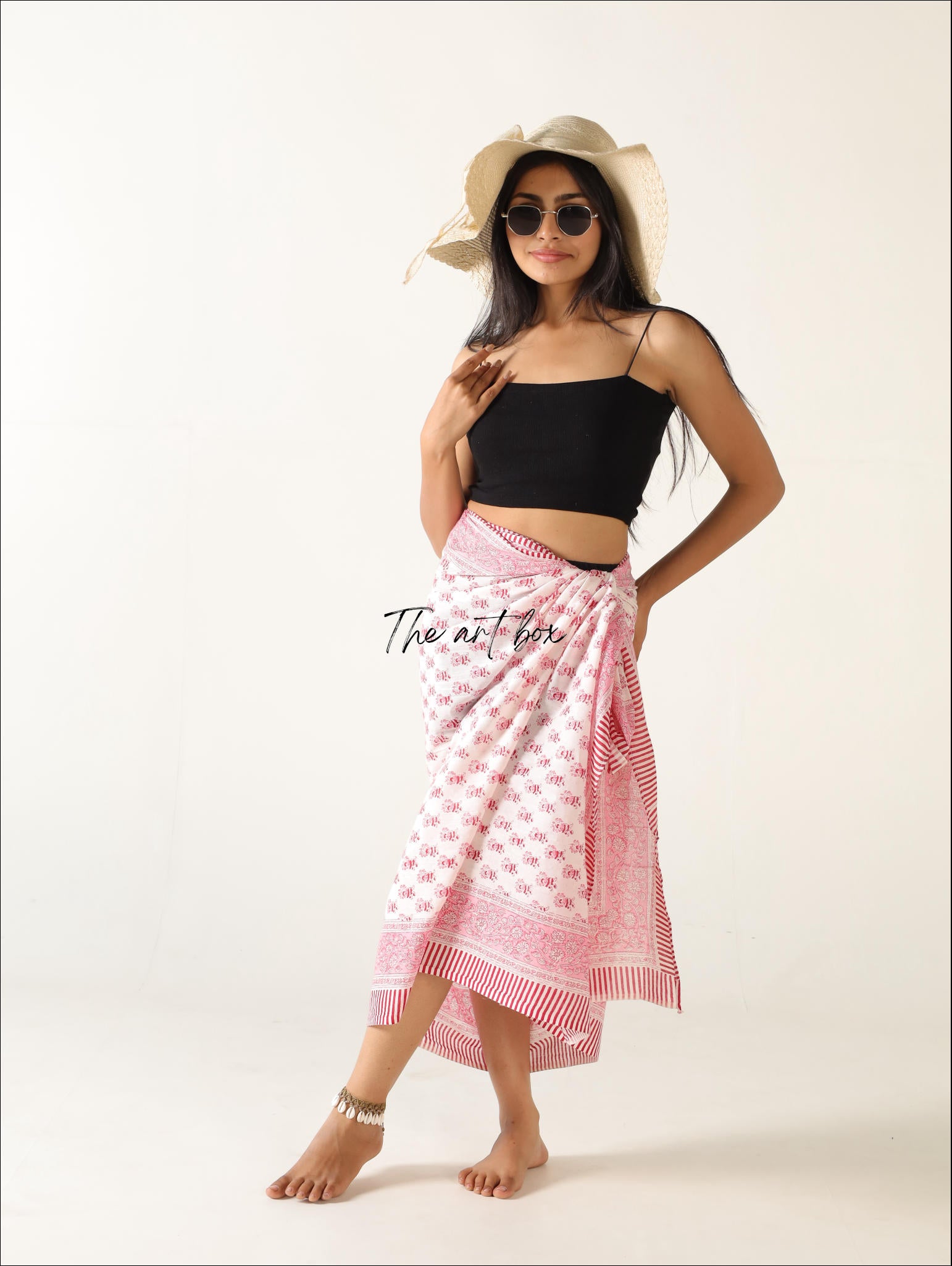 Beach Paradise Tropicana Twist Cotton Floral Sarong Pareo