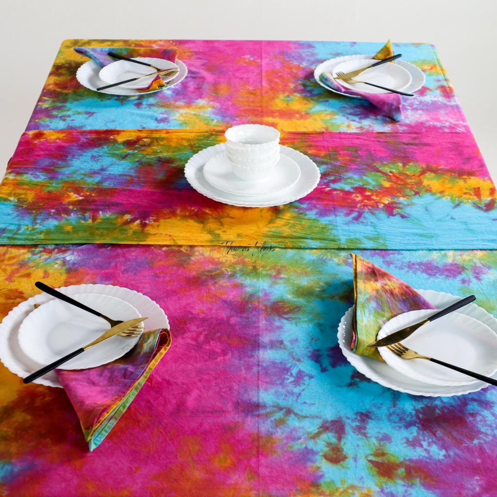 Multicolor Tie-Dye Tablecloth