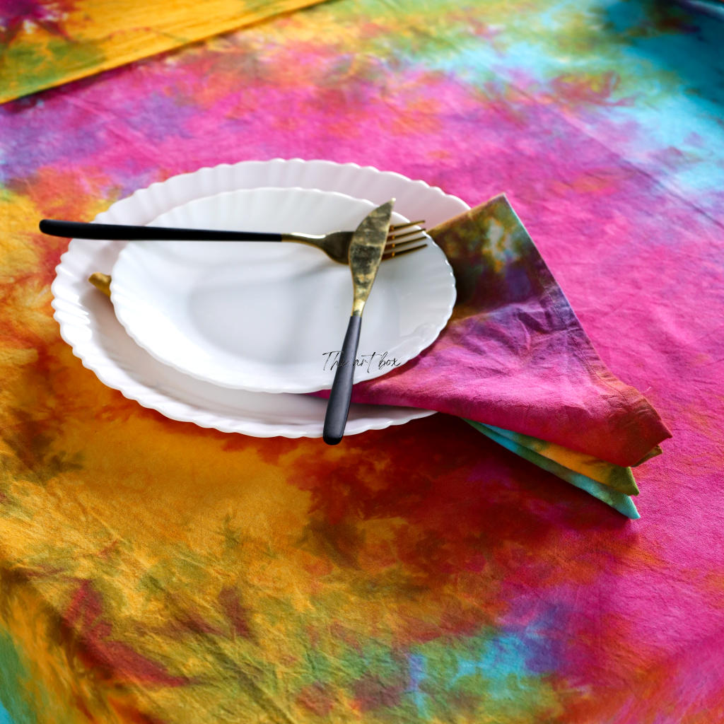 Multicolor Tie-Dye Tablecloth