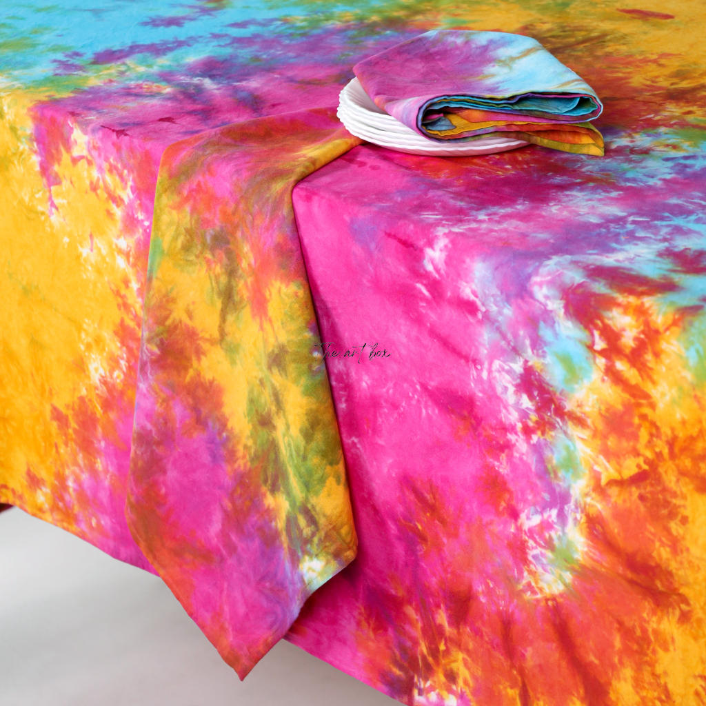 Multicolor Tie-Dye Tablecloth