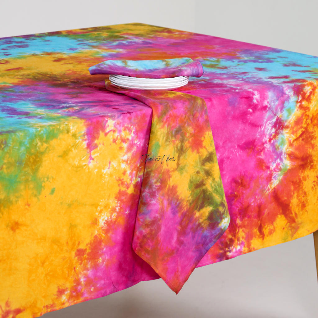 Multicolor Tie-Dye Tablecloth