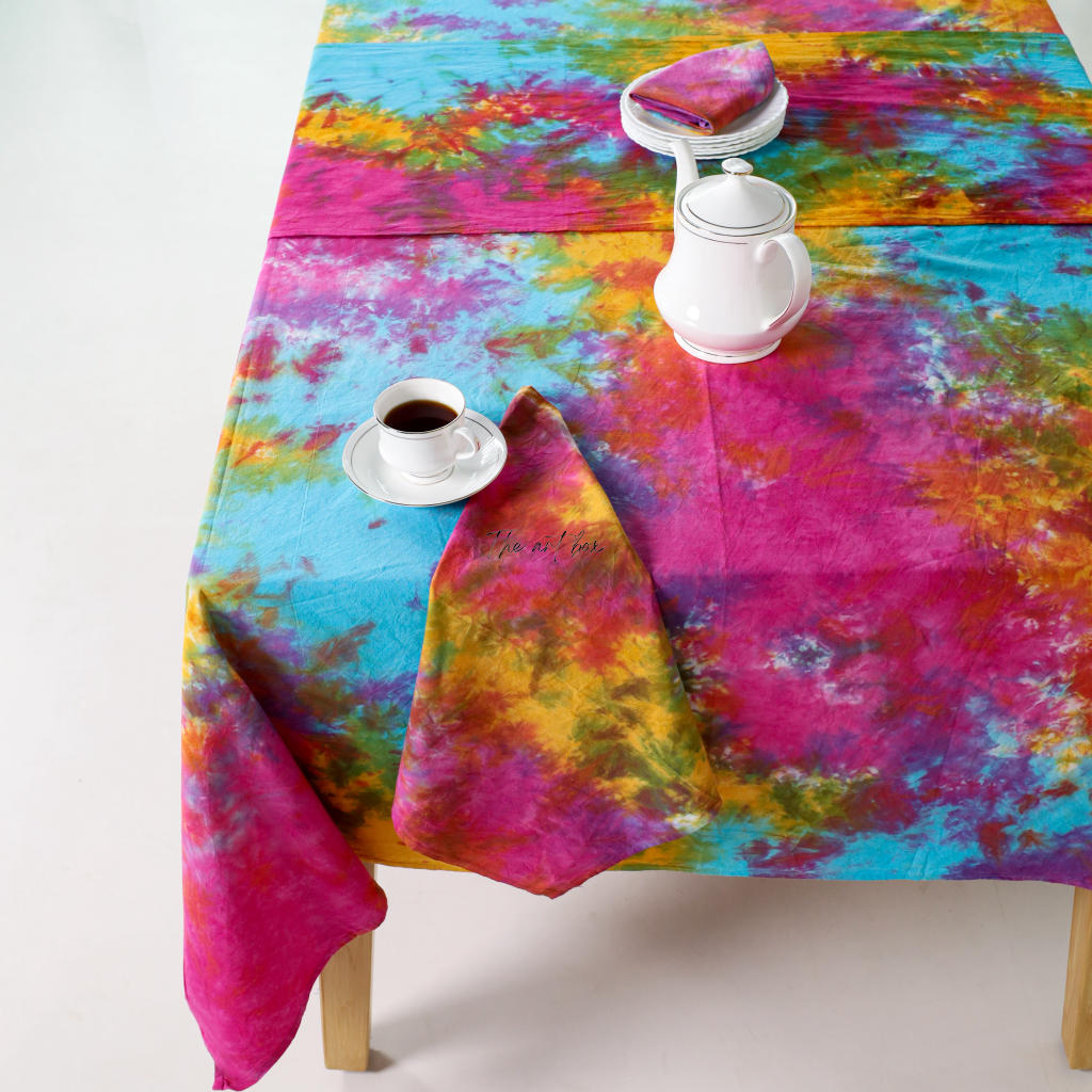 Multicolor Tie-Dye Tablecloth