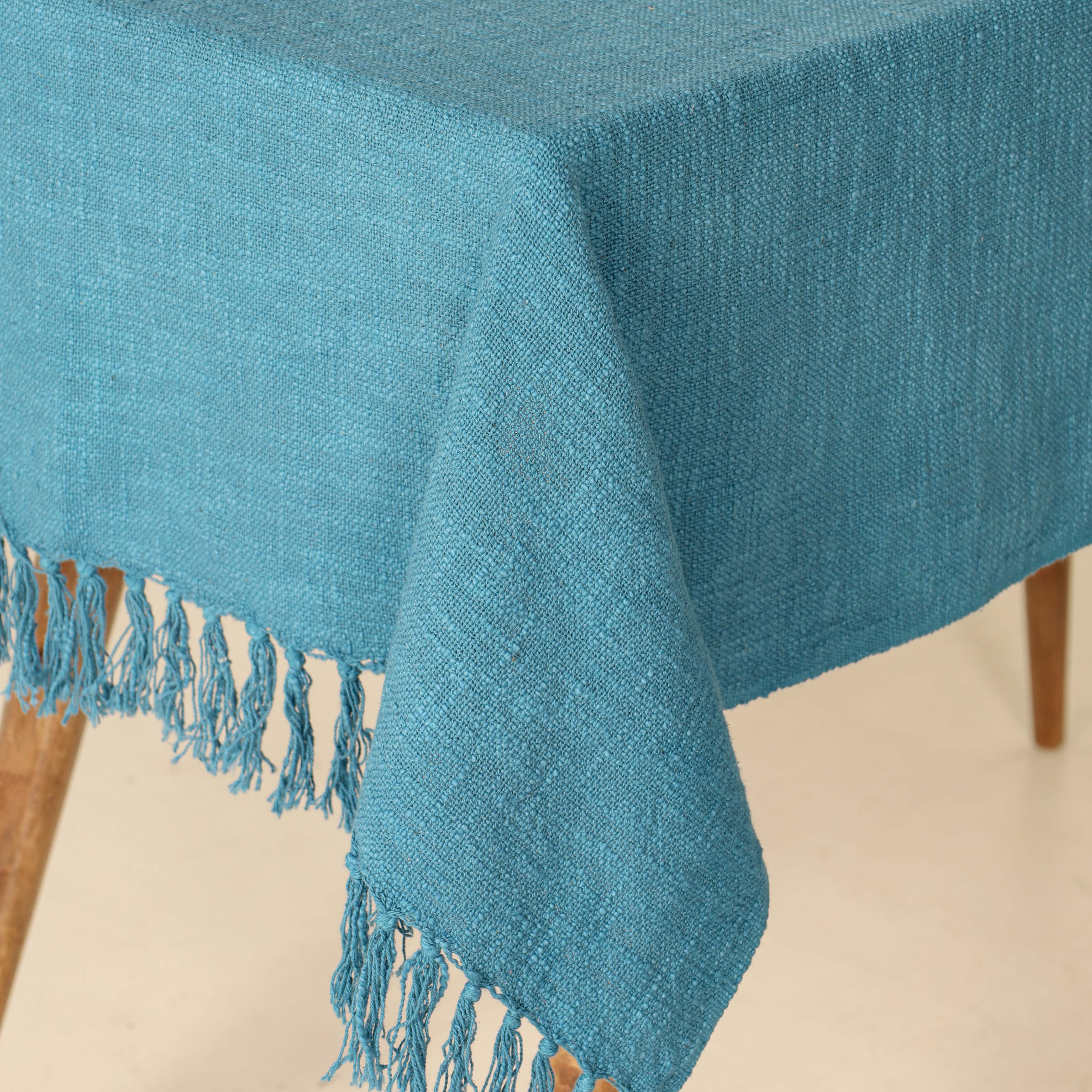 Teal Cotton Tablecloth