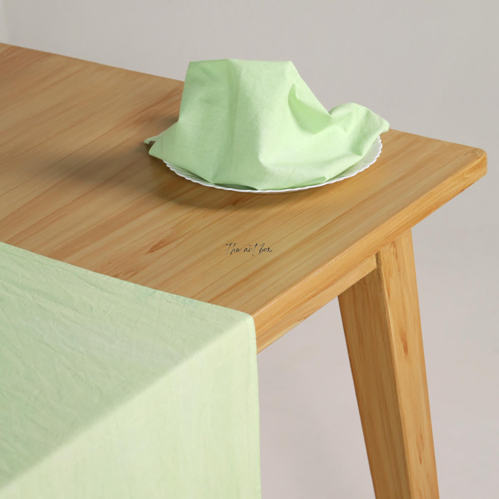 Green Cotton Table Runner