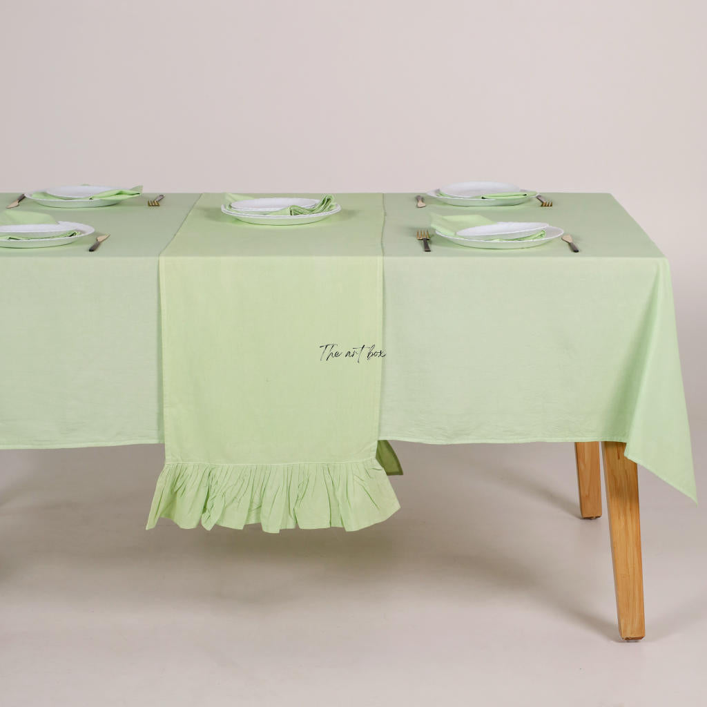 Green Cotton Table Runner