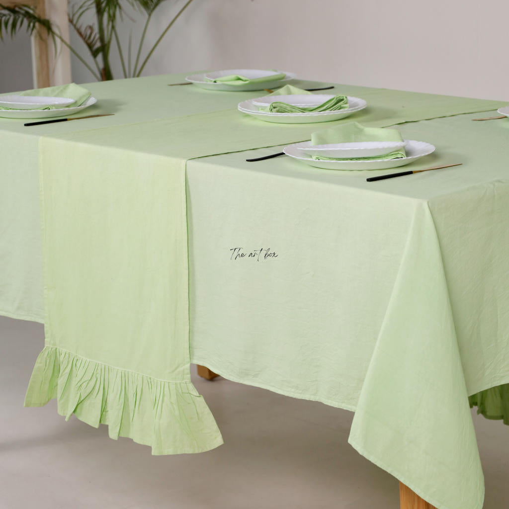 Green Cotton Table Runner