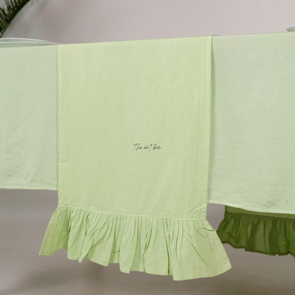 Green Cotton Table Runner