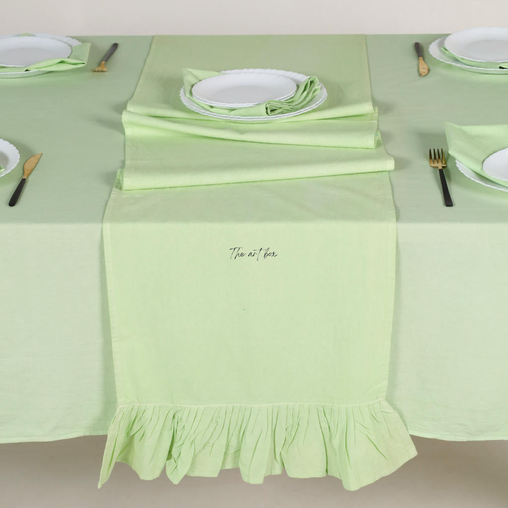 Green Cotton Table Runner