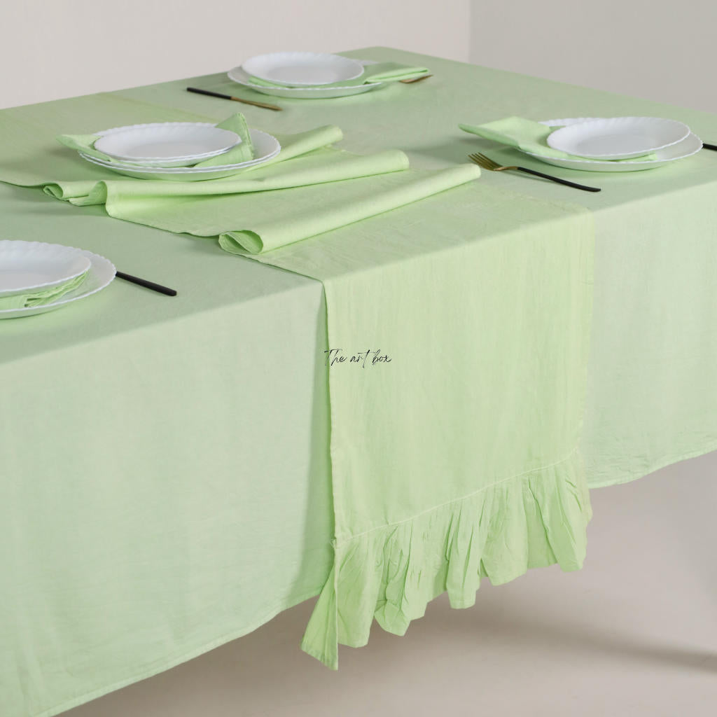 Green Cotton Table Runner