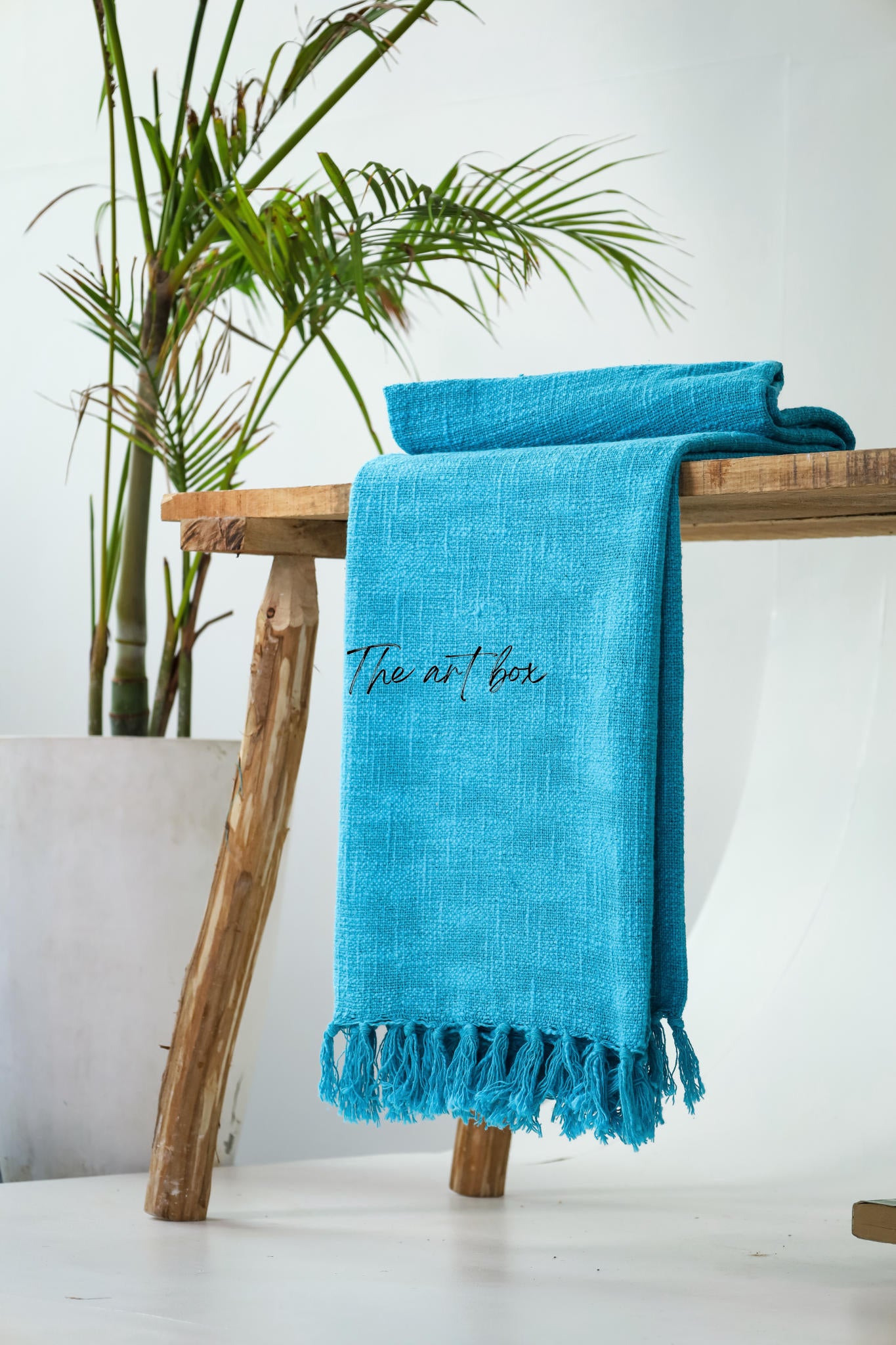 Teal Blue Solid Color Throw