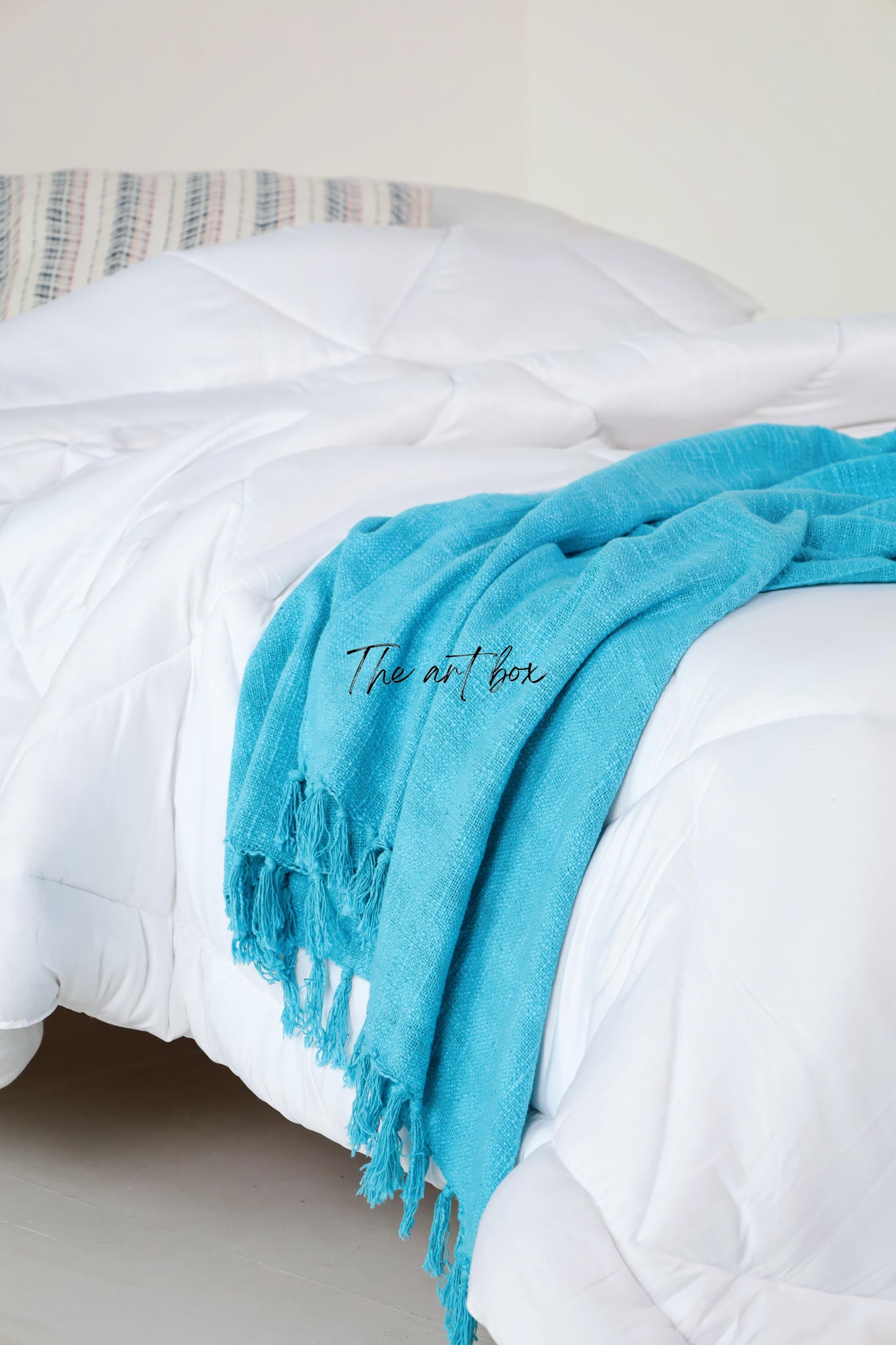 Teal Blue Solid Color Throw