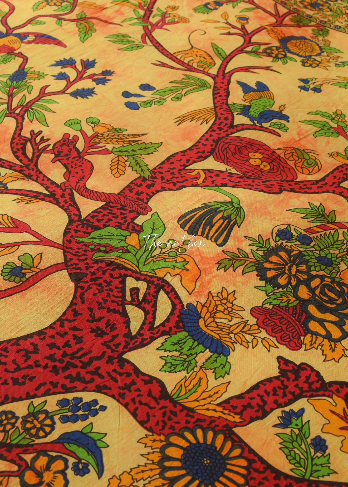 Orange Tree of Life Mandala Duvet Covers with Pillow Covers