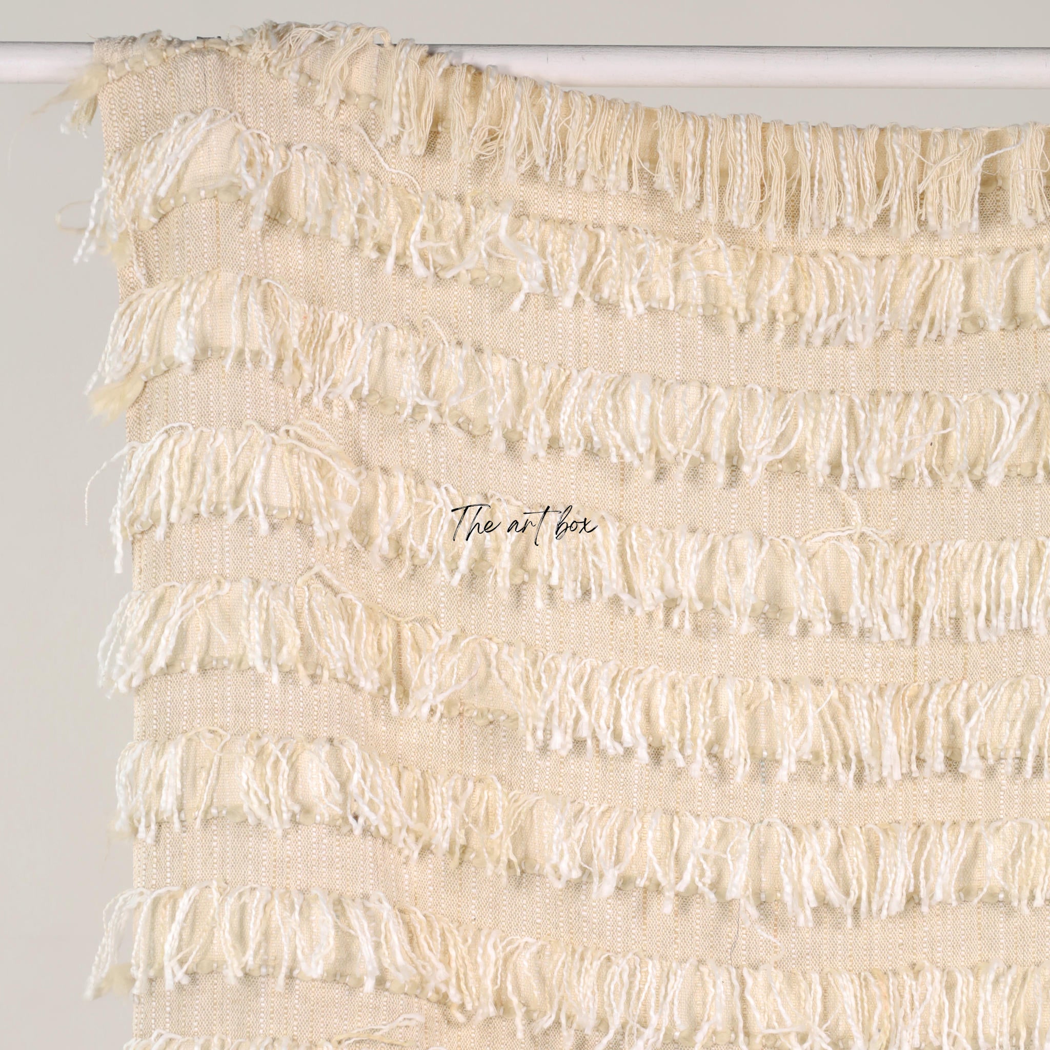 Boho Fringe Striped Hand Tufted Throw