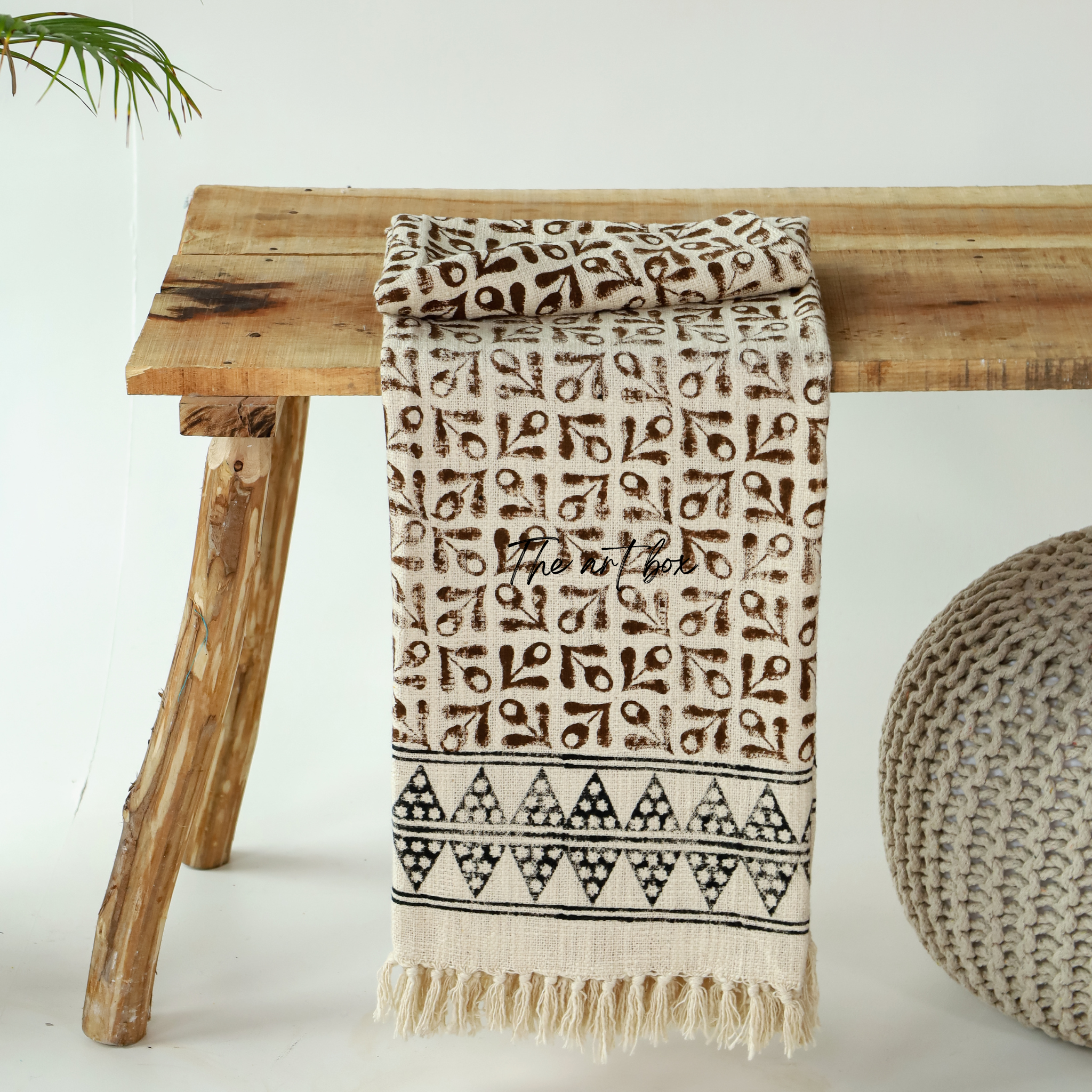 Floral Embroidered Pigment Print Throw
