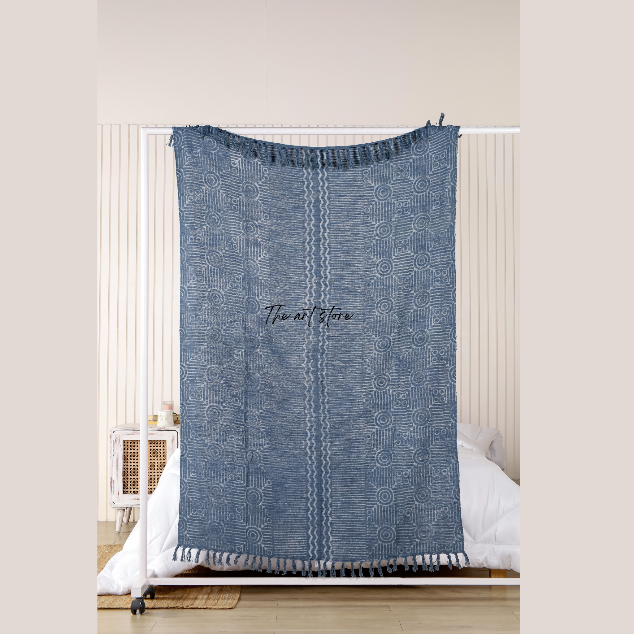 Khadi Indigo Print Throw