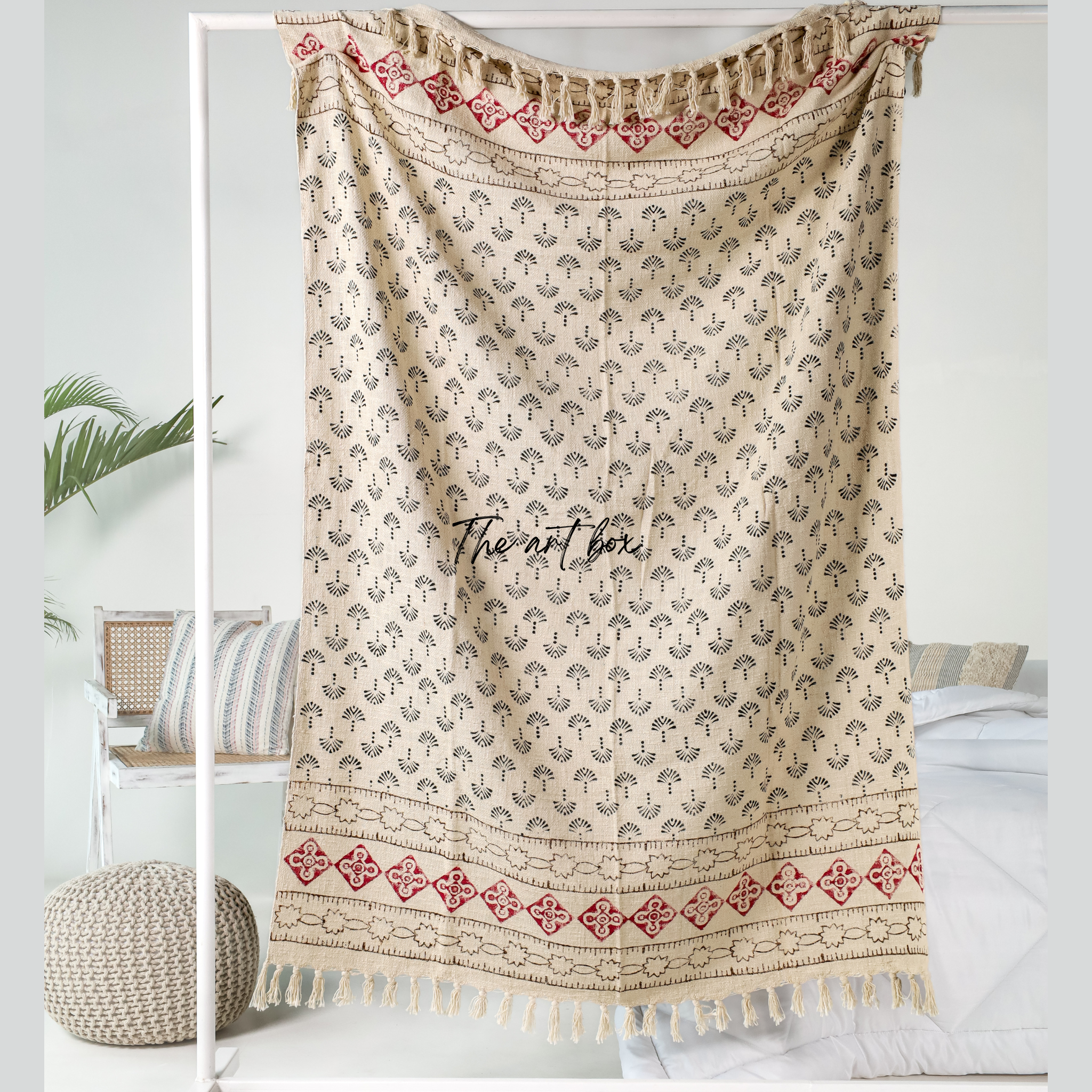 Boho Mud Cloth Pigment Print Throw
