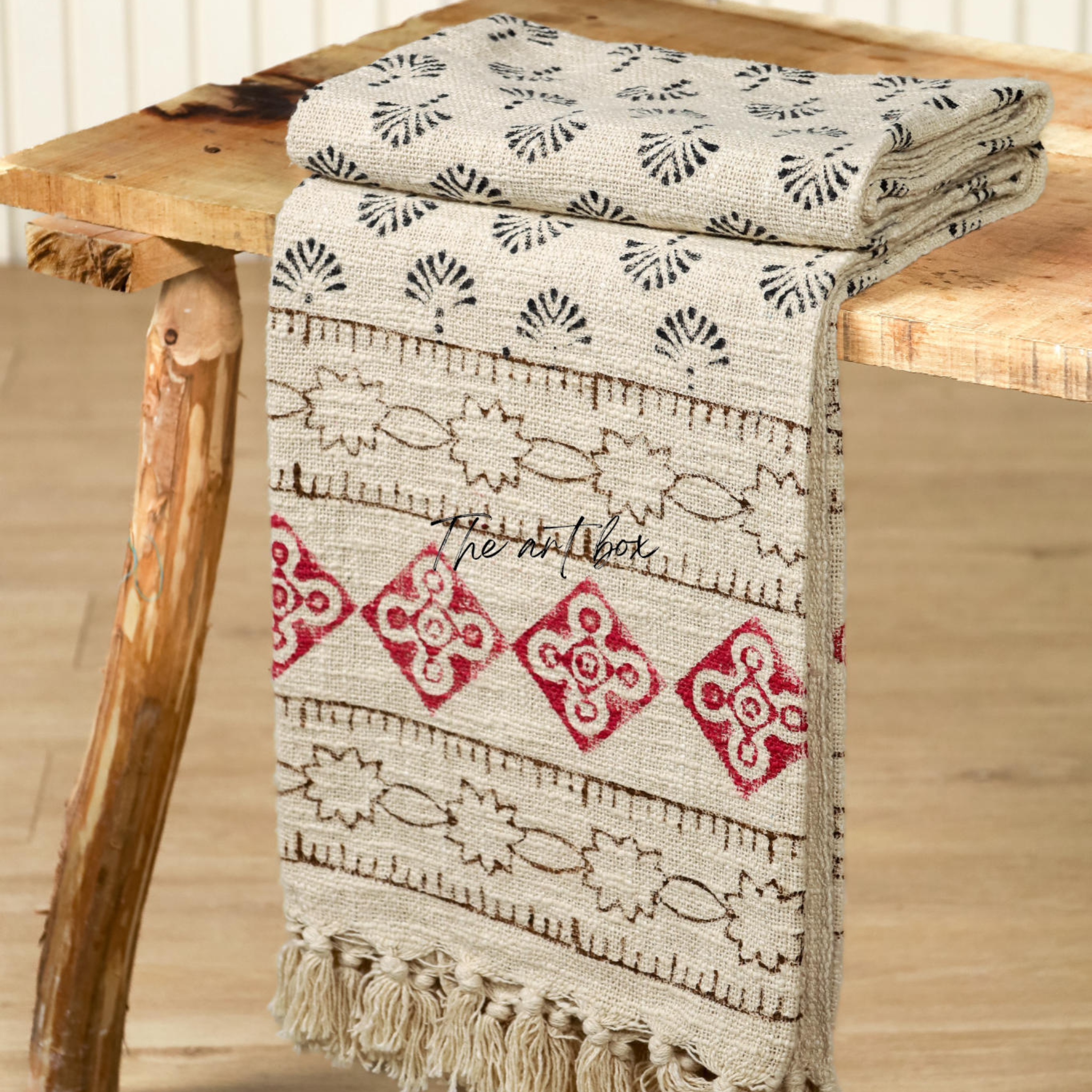 Boho Mud Cloth Pigment Print Throw