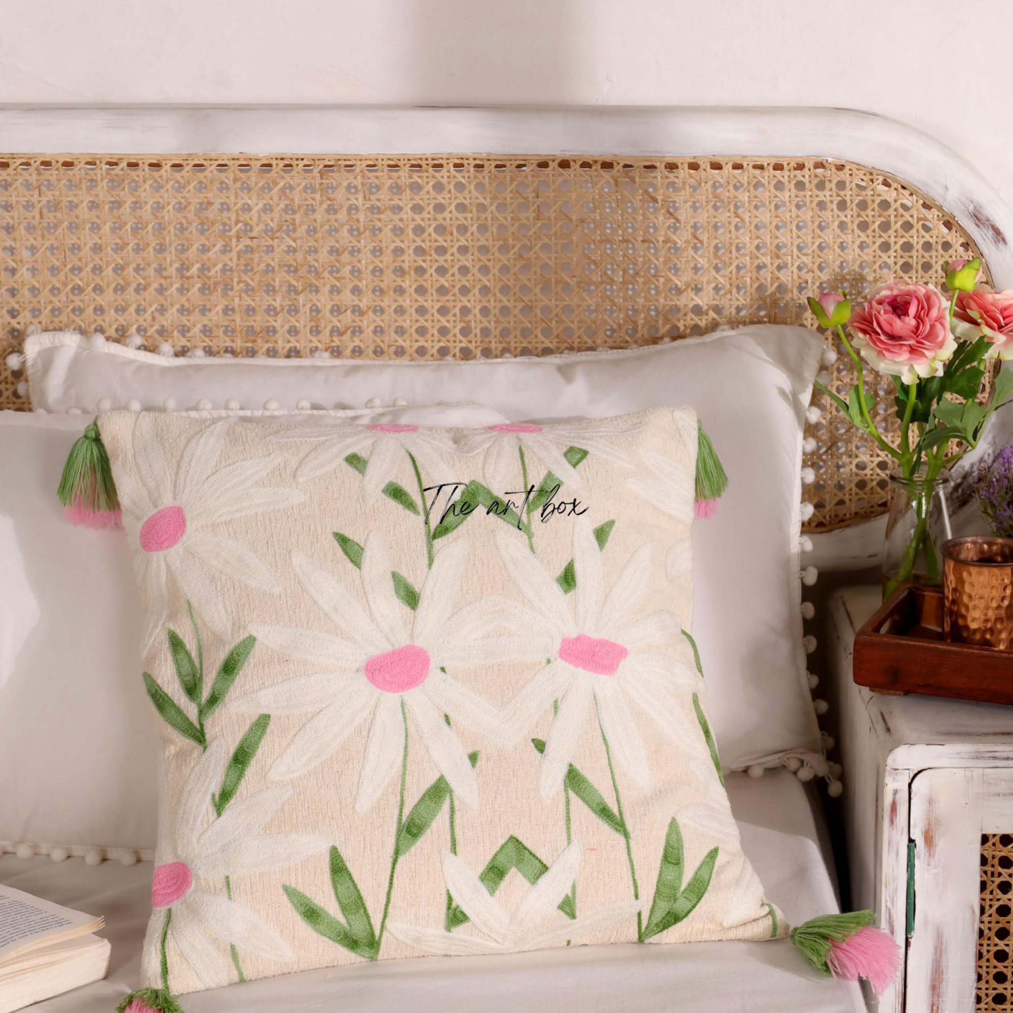 Customized Floral Embroidery Pillow Case - Make Your Space Bloom