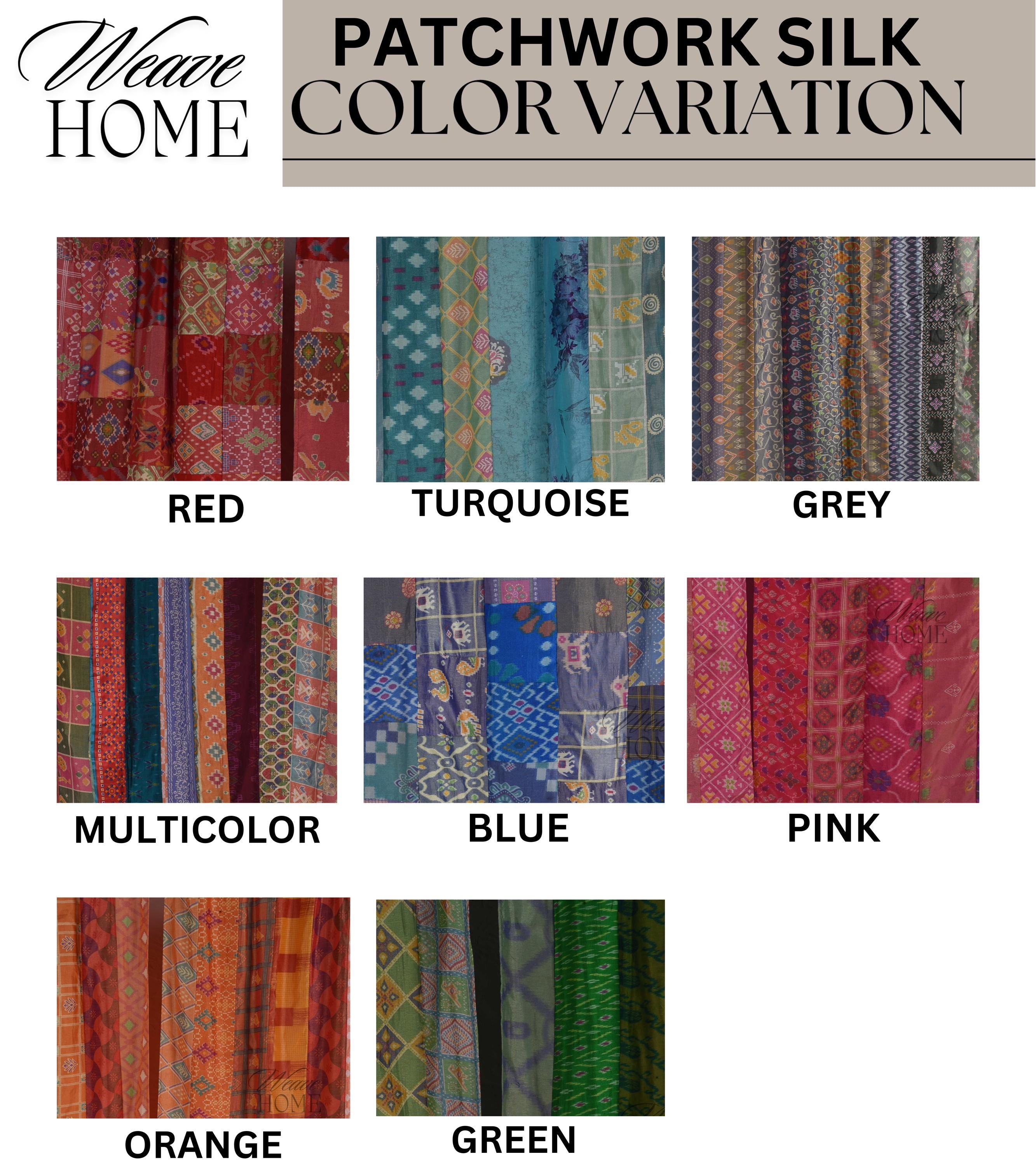 Indian Vintage Sari Silk Curtain for Bedroom Living Room, Dining Room Home Decor