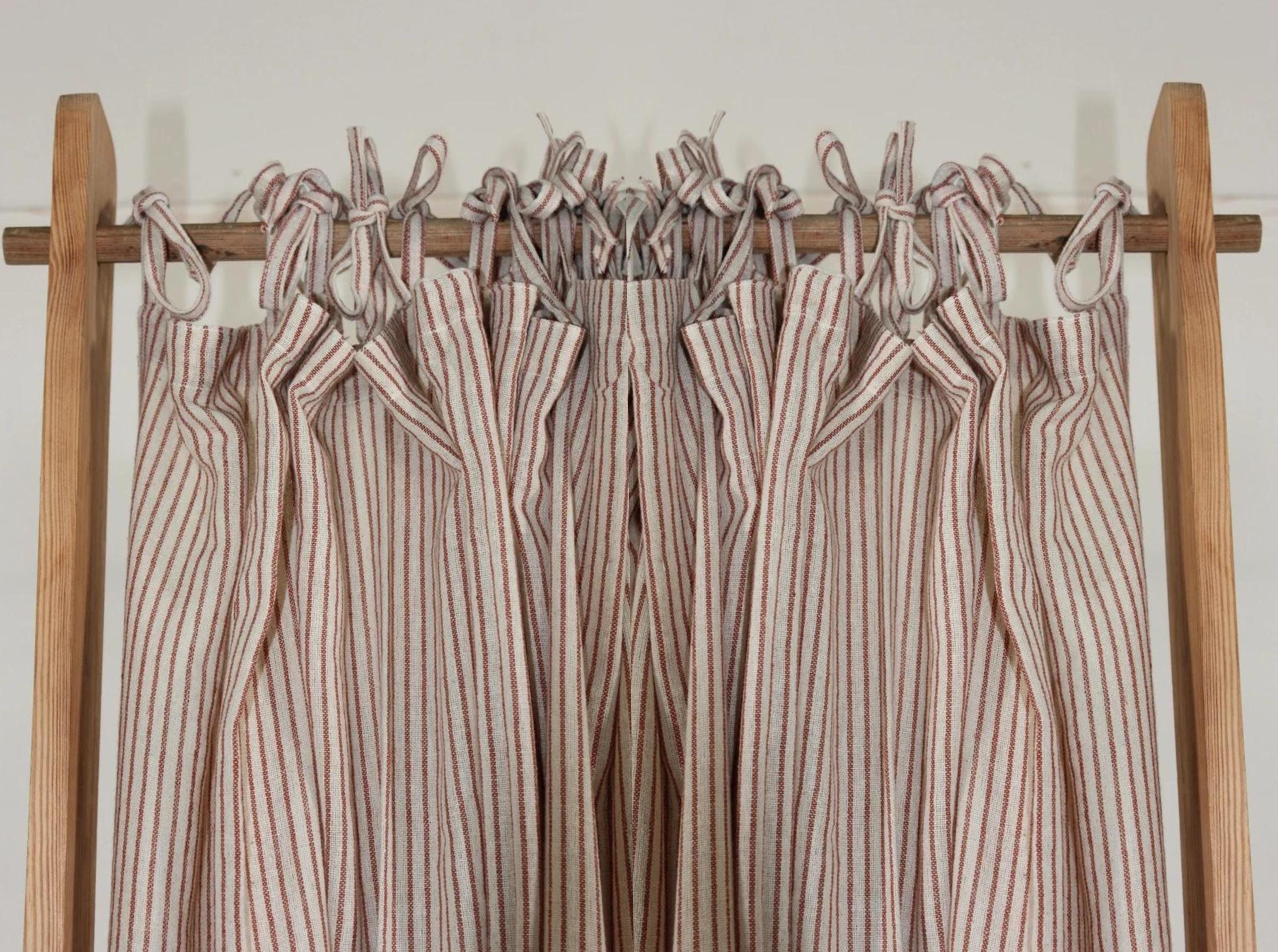 Vertical Line Curtains and Drapes Stripe Gauze Linen, Decorate your House with Various Types of 3 Heading