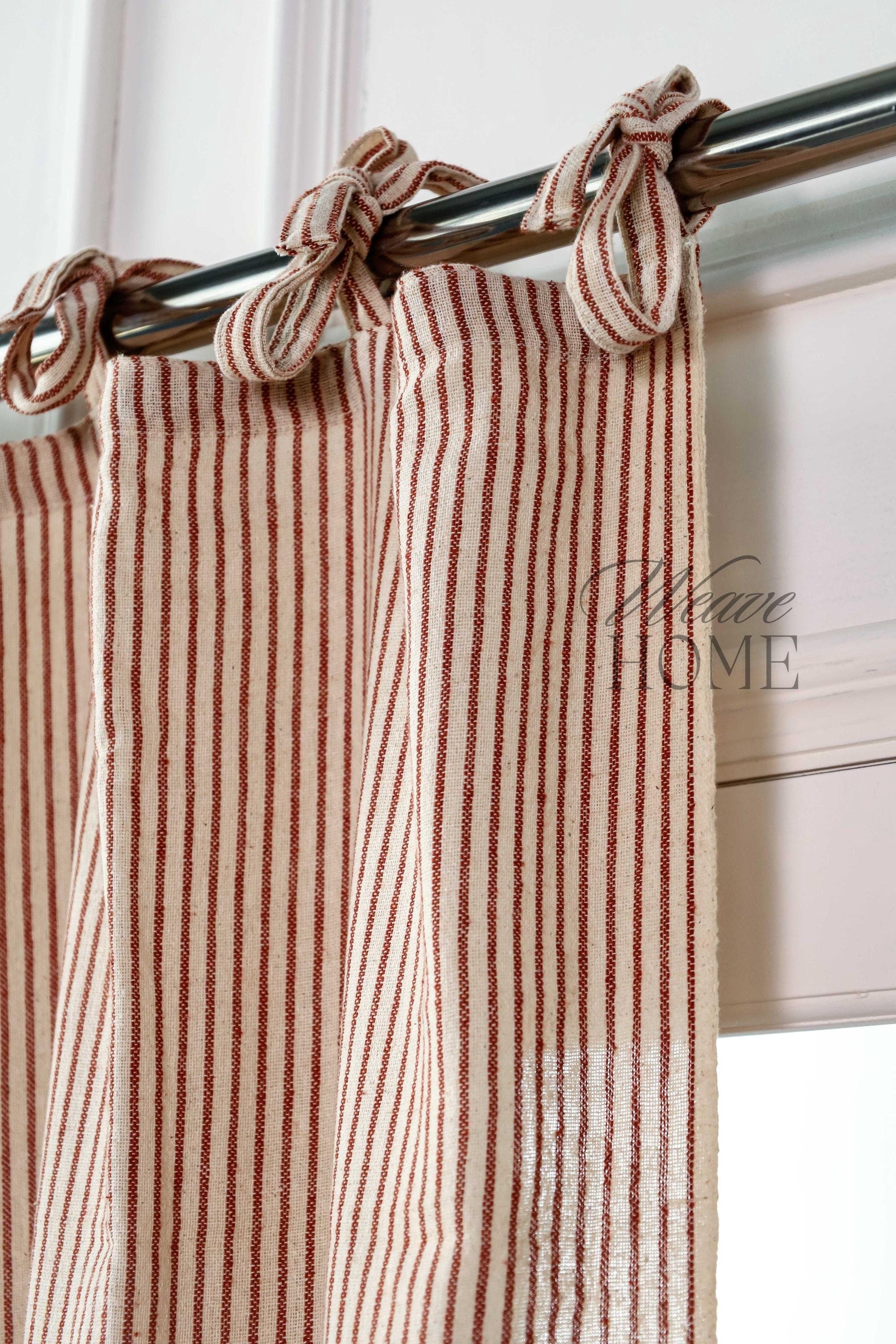 Stripe Lace Curtains Drapes Types of 3 Heading Vertical Stripe Gauze Linen Curtains Set of 2.